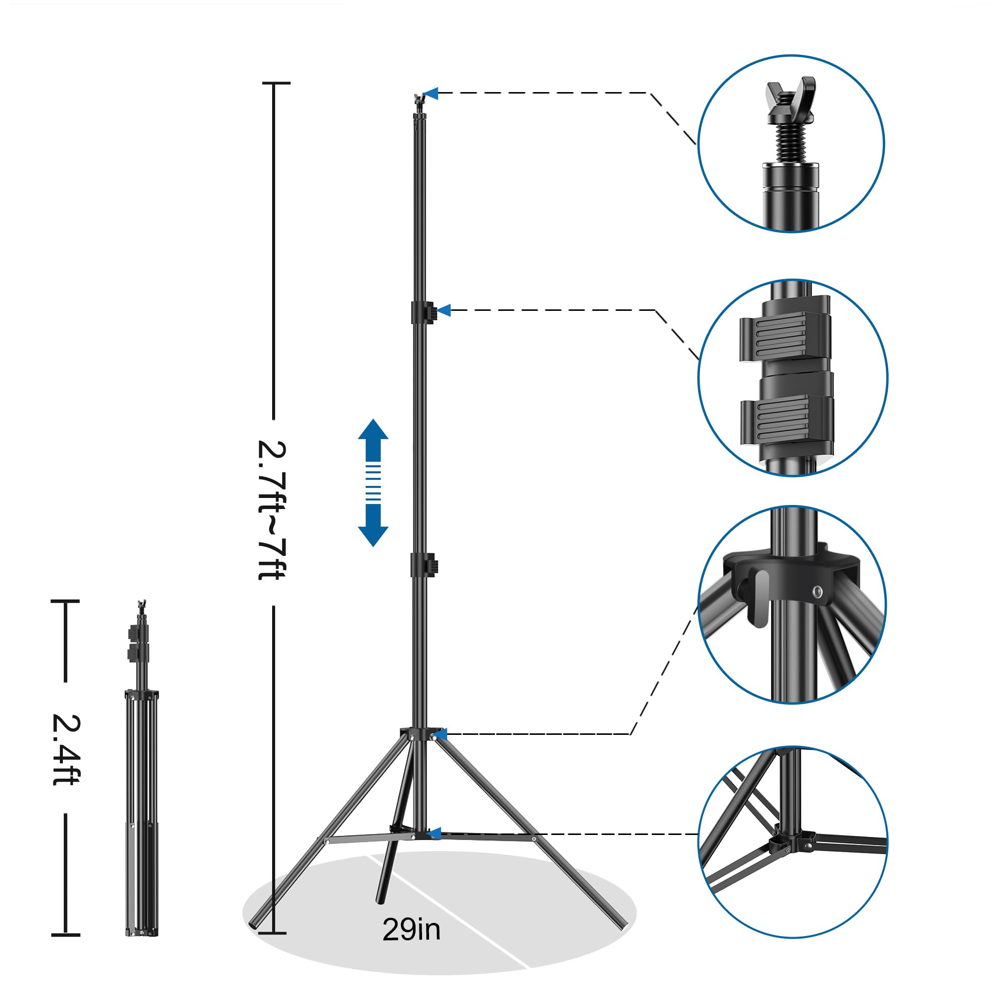 Fudesy Backdrop Stand 7X10Ft Adjustable Photography Background Support System Kit For Photo Video Studio With Carry Bag,Spring C