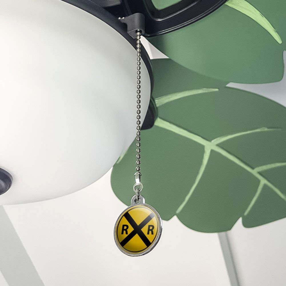 Graphics & More Railroad Crossing Traffic Sign Train Ceiling Fan And Light Pull Chain