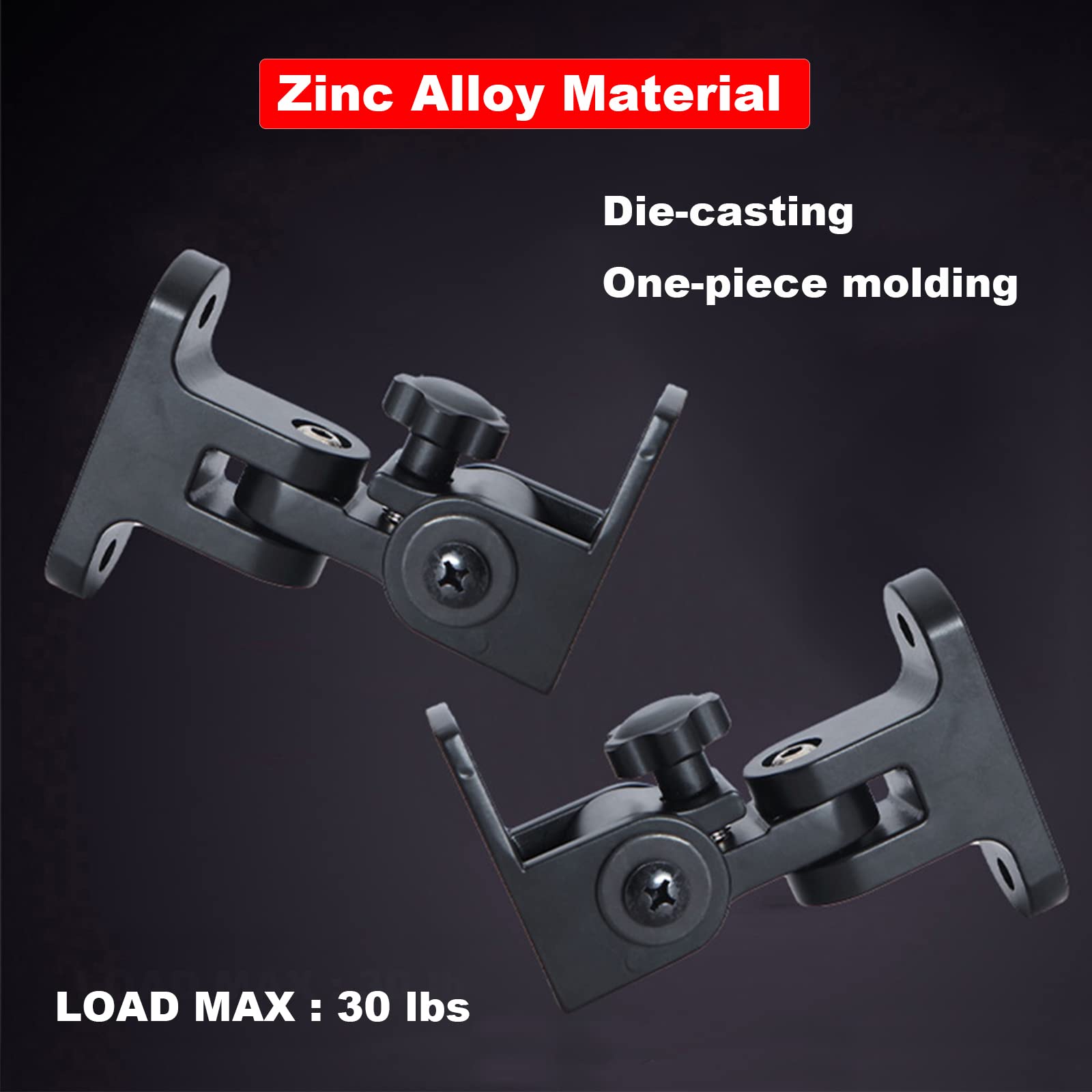 Bs 218Pro Universal Speaker Wall Mount For Small Speakers ,Vertical 120, Horizontal 180Adjustment,Hold Up To 30Lbs,Compatible Wi