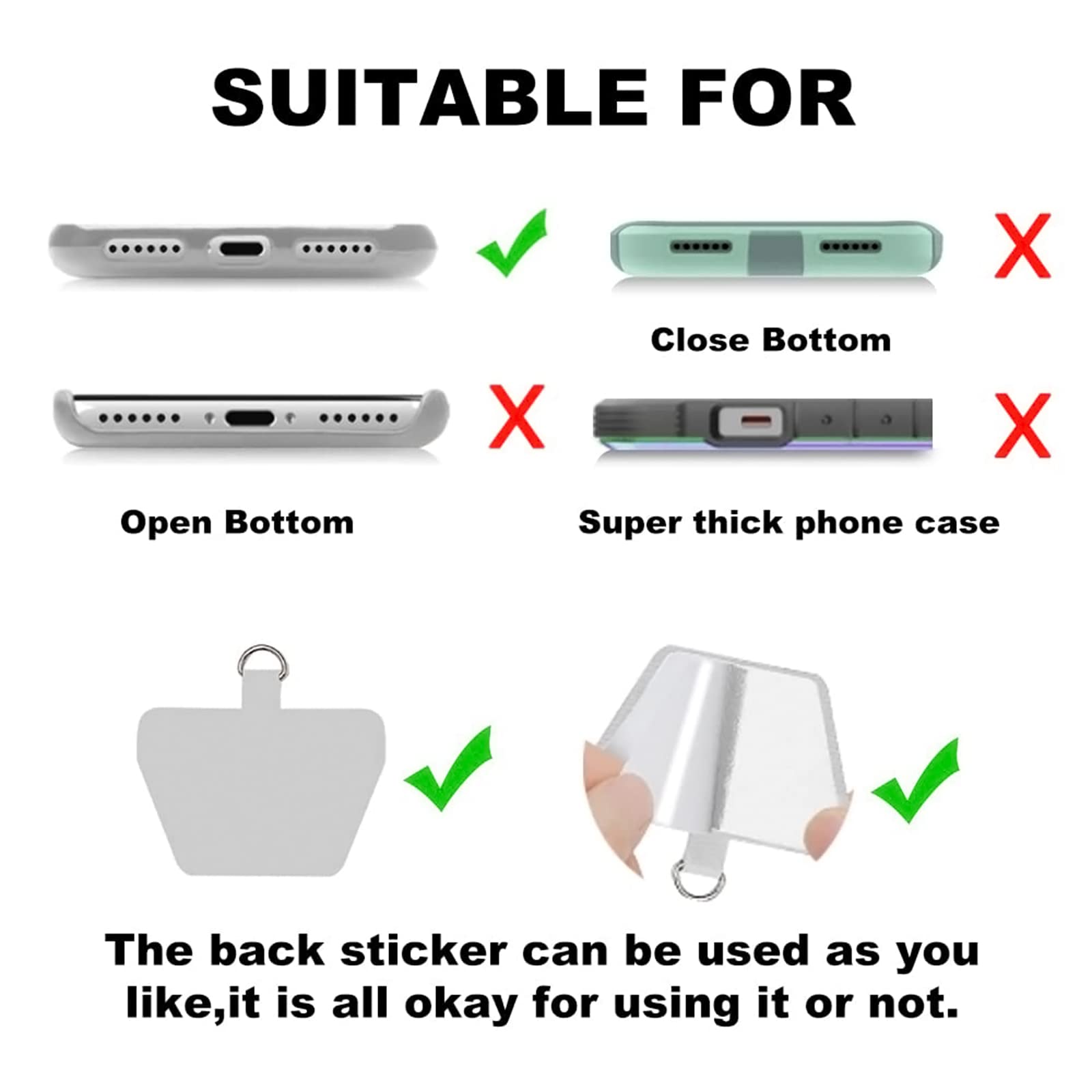 Ss Phone Lanyard, Adjustable Detachable Neck Strap With Phone Patch Suitable For Any Cell Phone Smartphones - Grey