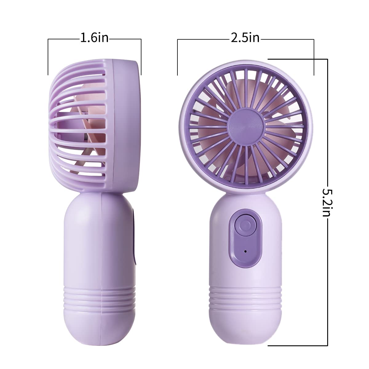 Mini Portable Fan 6 Pack, Cute Handheld Fan Battery Operated Lightweight Small Personal Fan With 3 Speeds And Usb Rechargeable E
