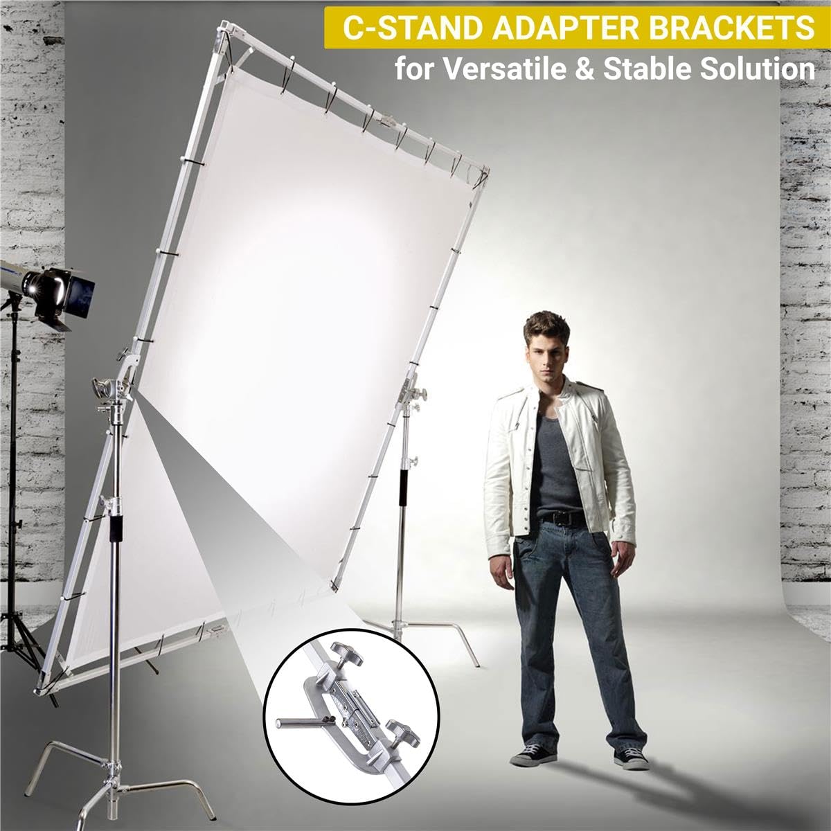 Glow 8X8' Butterfly Light Modifier Scrim Kit W/Lightweight Collapsible Aluminum Frame, Three Diffuser Screen Fabric And Carry Ca