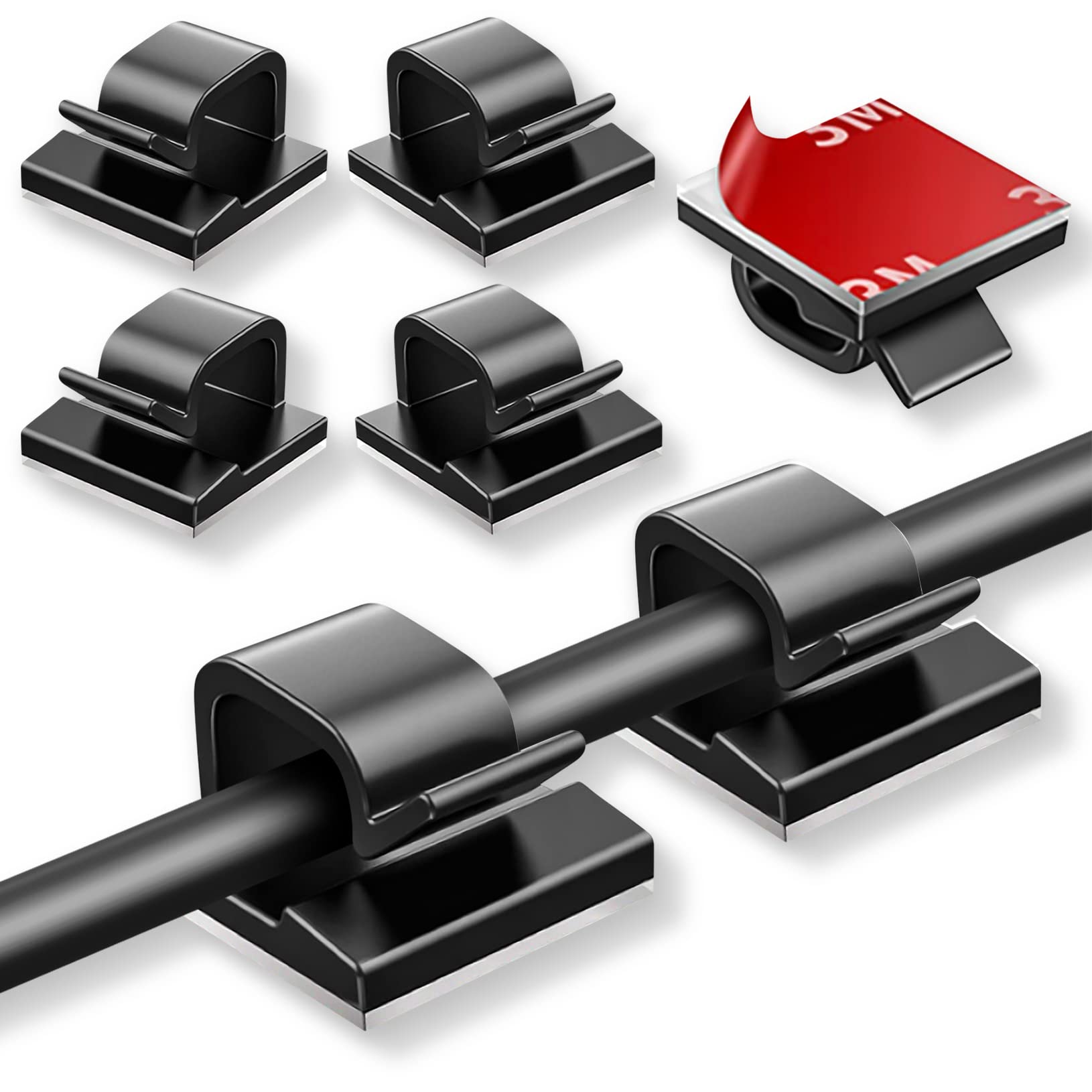 200 Pcs Cable Clips, Adhesive Cable Organizer Cord Holder Wire Clip Wire Management Self Adhesive Hooks Wire Holder For Office,