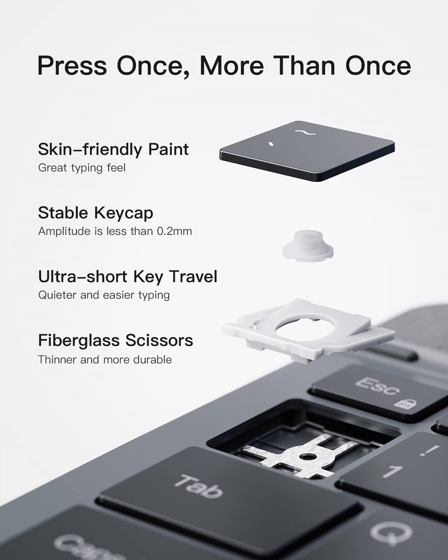 Inateck Surface Pro 9 Keyboard Compatible With Surface Pro 9/8/X/10, With 7 Color Backlight, Kb05111