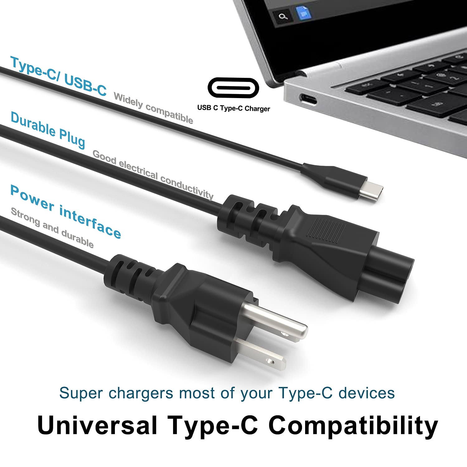 Universal 45W Type C Usb C Chromebook Charger Laptop Replacement For Acer Chromebook Spin Cp Cb 311 315 11 13 15 713 715,Lenovo