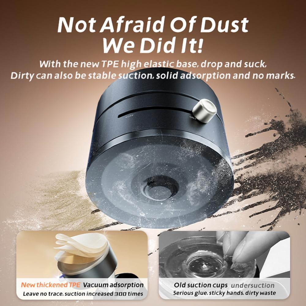 Mayten Vacuum Magnetic Phone Holder Stand - Foldable & Retractable Car Mount With Strong Suction, 360 Rotation, Compatible With