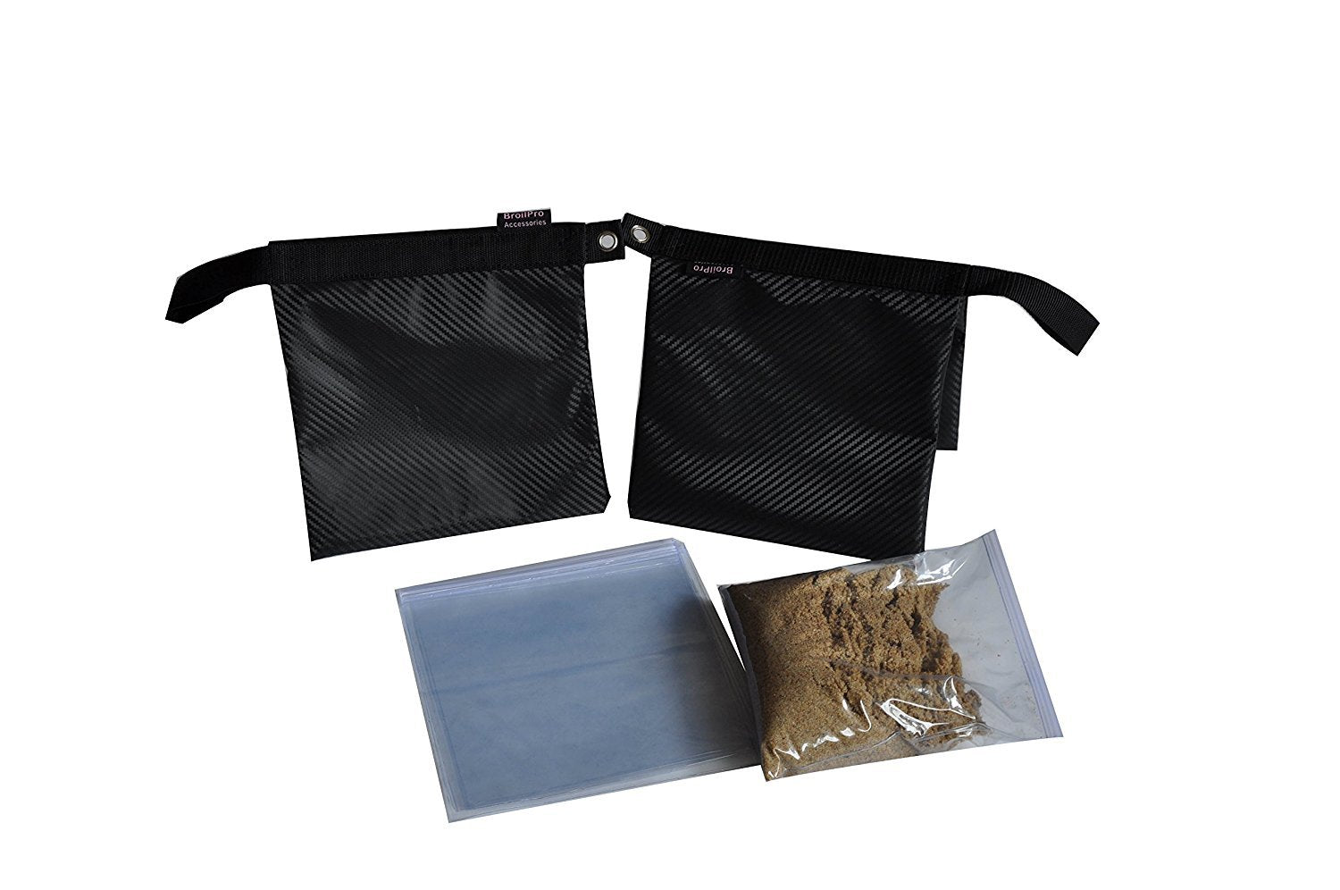 Broilpro Accessories Sandbag 2 Packs Of Heavy Duty Photographic Sandbag Black, Video Photo Studio Weight Bag For Light Stand Tri