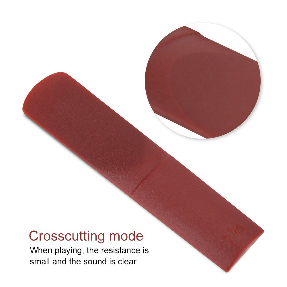 3Pcs Saxophone Reeds, 2.5 Strength Reeds For Saxophone(Red)