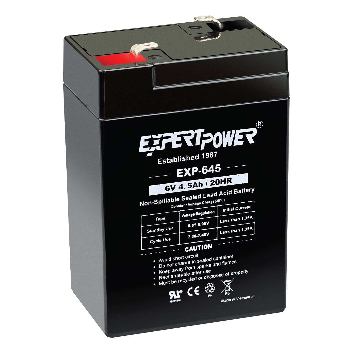 Expertpower 6 Volt 4.5 Amp Rechargeable Battery (Exp645)