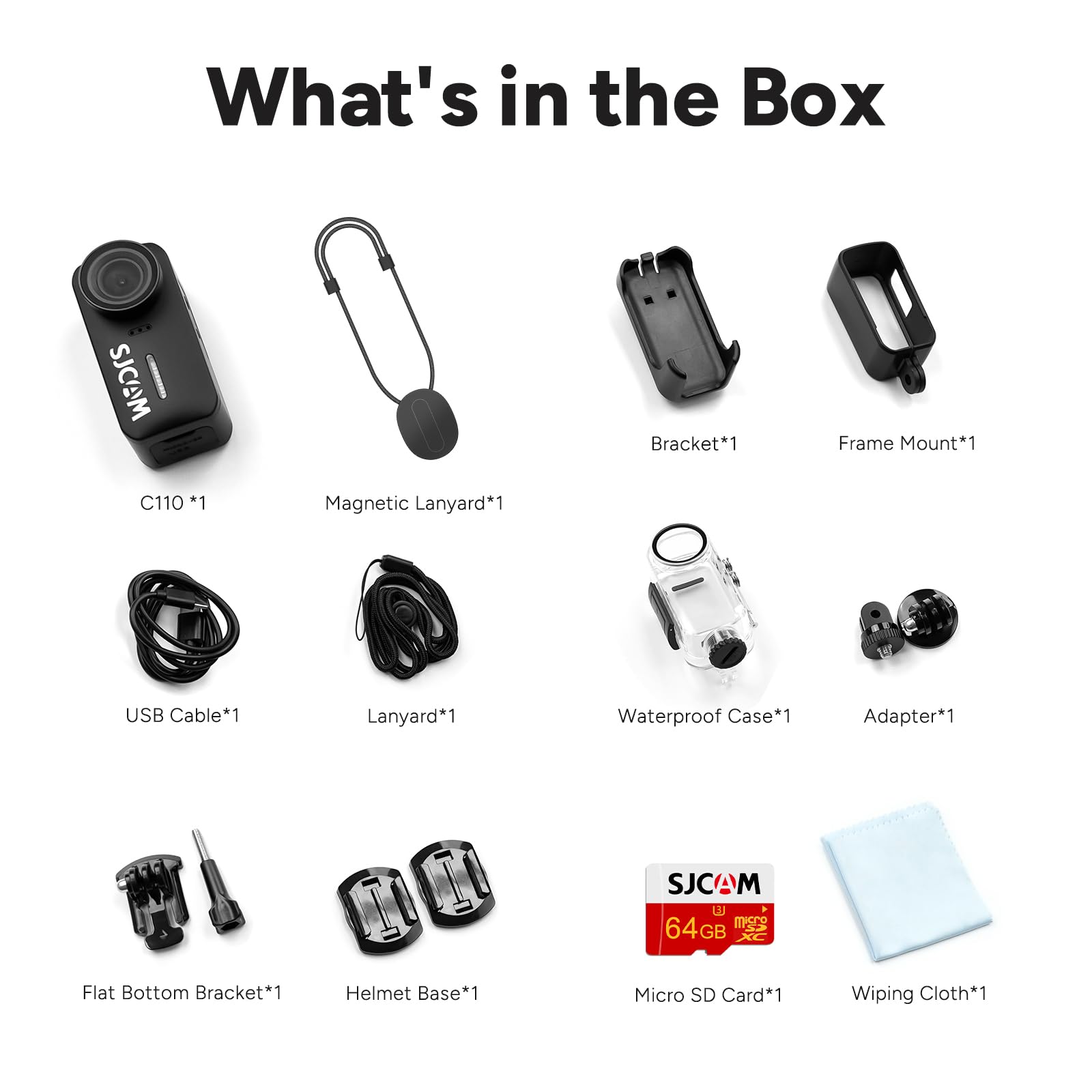 Sjcam 4K Pocket Cam, Tiny Action Camera, Mini Stabilized Body Camera & Portable Pov, Waterproof, Wearable, Built-In Spkr & Mic F