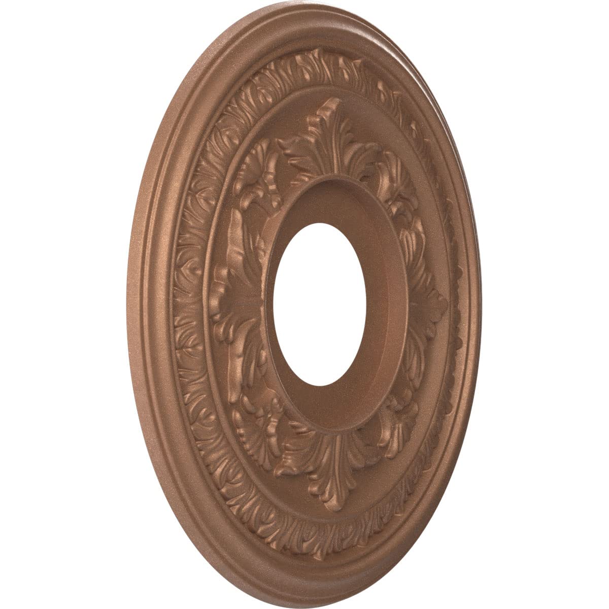 Ekena Millwork 13Od X 3 1/2Id X 3/4P Baltimore Thermoformed Pvc Ceiling Medallion (Fits Canopies Up To 5 1/4), Aged Copper