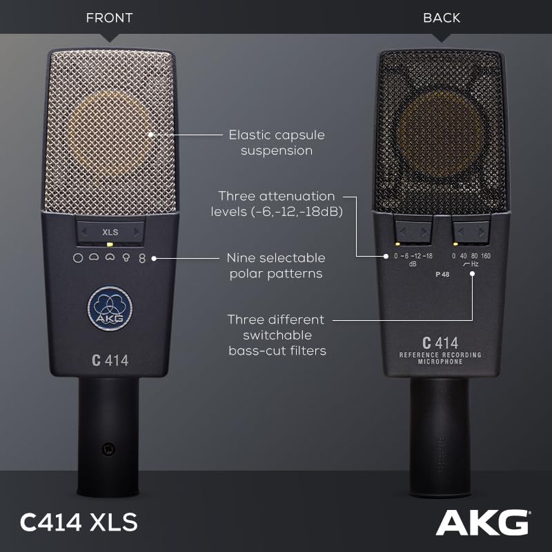Akg Pro Audio C414 Xls Stereoset Instrument Condenser Microphone, Multipattern, Matched Pair