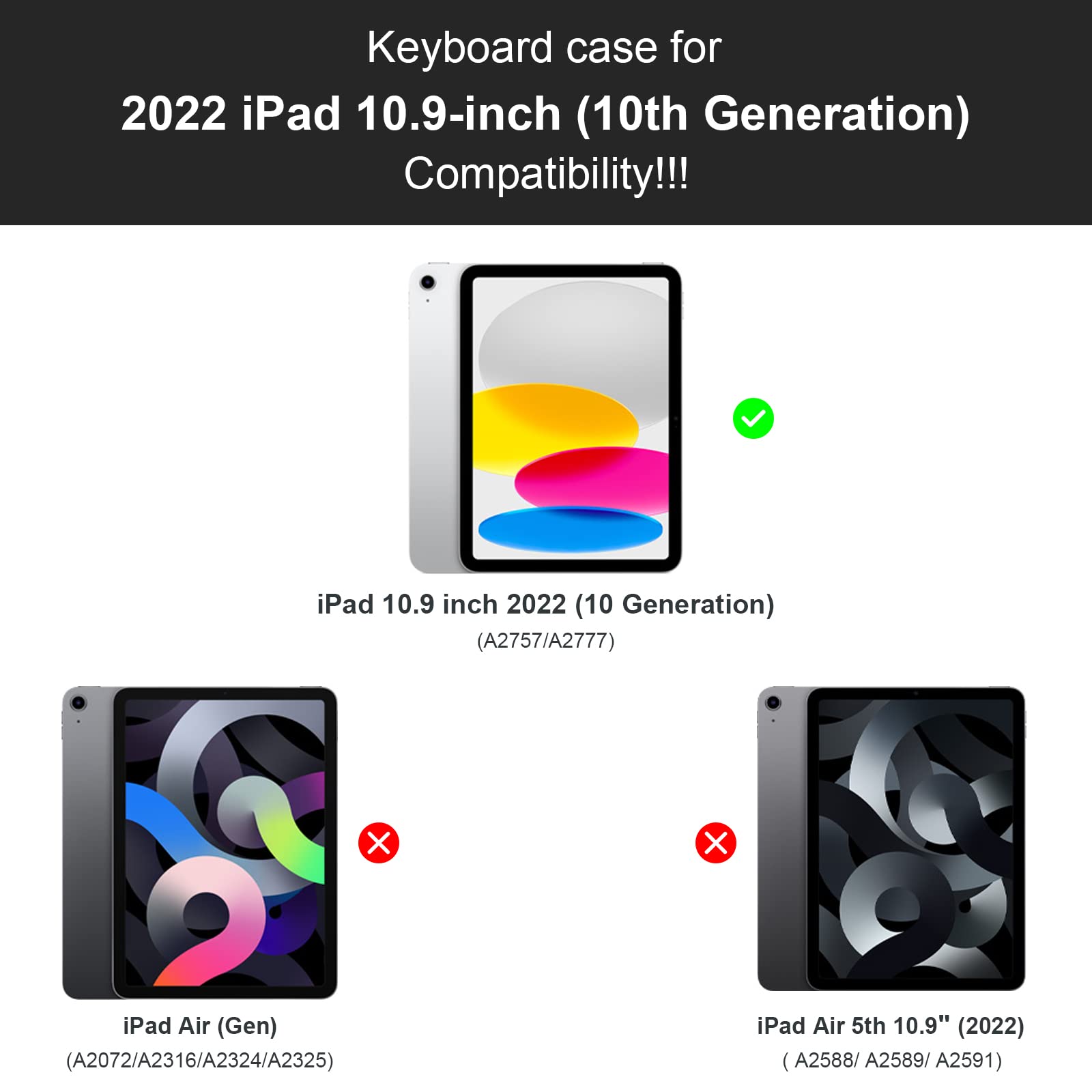 Aliwlhof Case With Keyboard For Ipad 10Th Generation (10.9'', 2022),Keyboard Case For Ipad 10.9'' 10Th Gen, Keyboard Case With P