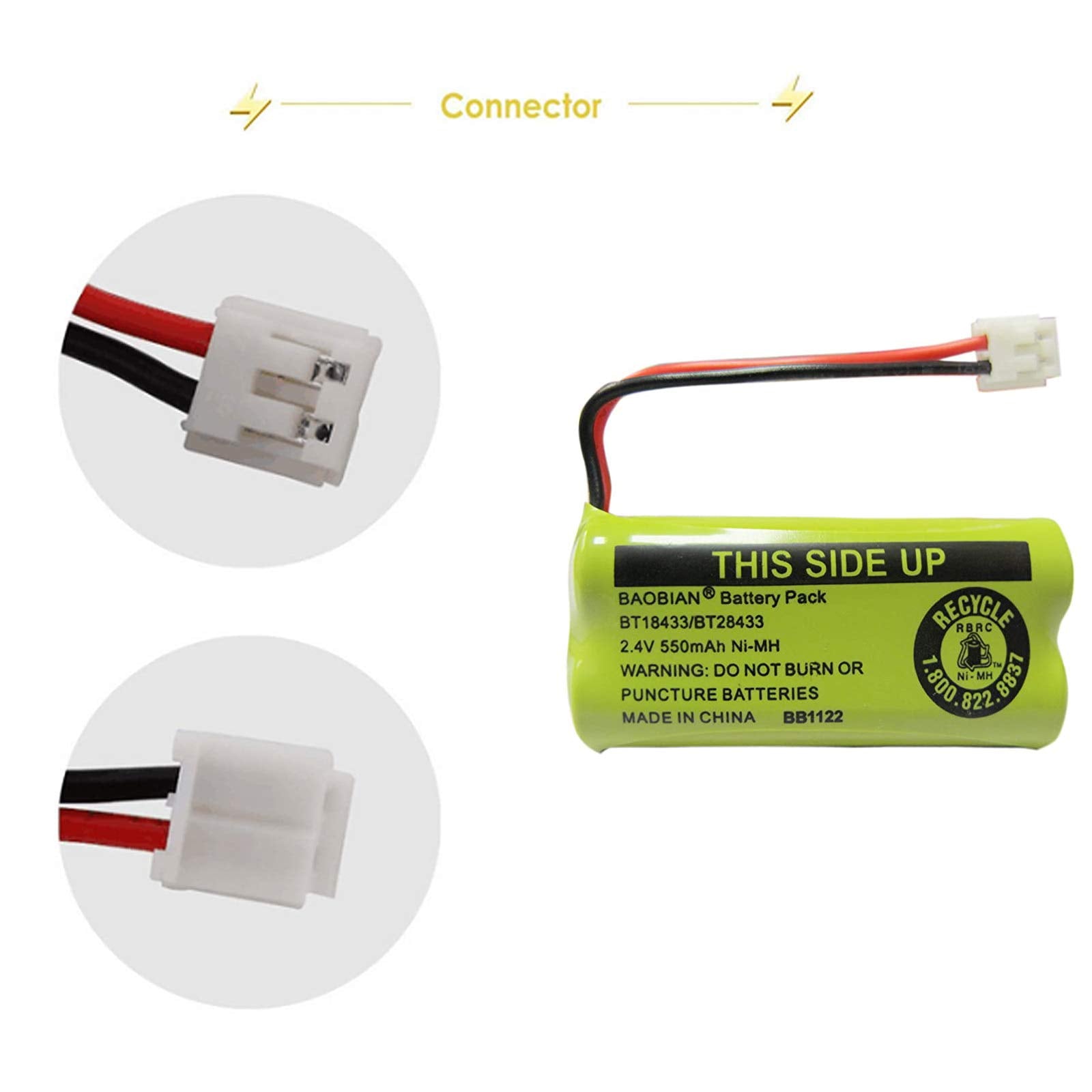 Baobian Bt18433 Bt28433 Cordless Phone Battery Compatible With At&T/Lucent Bt 18433 Bt 184342 Bt 28433 Bt 284342 Bt 6010 Bt 8000