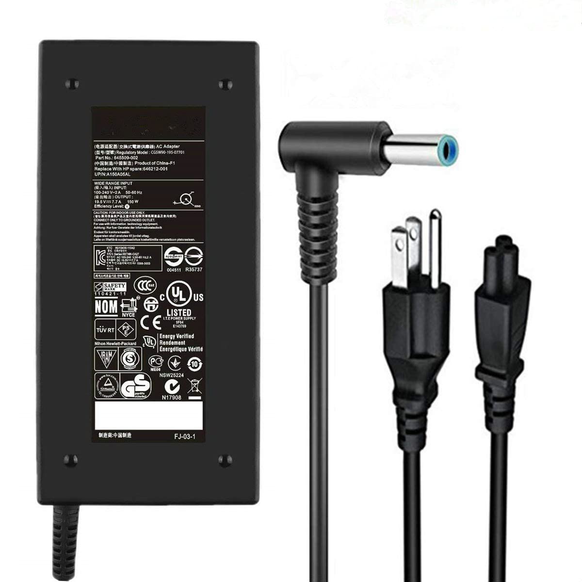 Ac Adapter For Hp 150W 135W 120W Laptop Charger, Hp Zbook Studio Victus 15 Omen By 15 17 Pavilion Gaming 15 17 Tpn Ca11 Tpn Da09 Zbook Power Cord