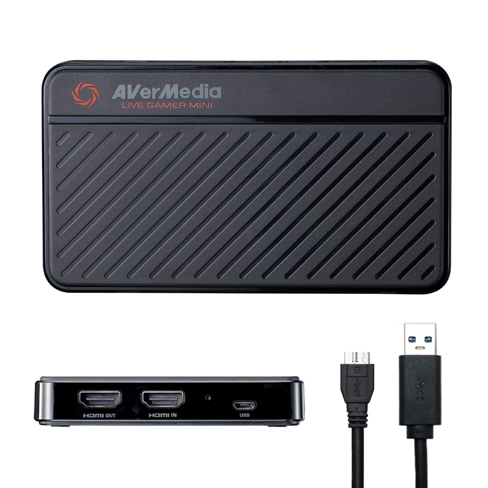 AVerMedia Live Gamer Mini, 1080p60 Capture Card with HDMI Pass-Thru, Plug & Play, for OBS, Xbox Series X/S, PS5, Switch, Win 11/