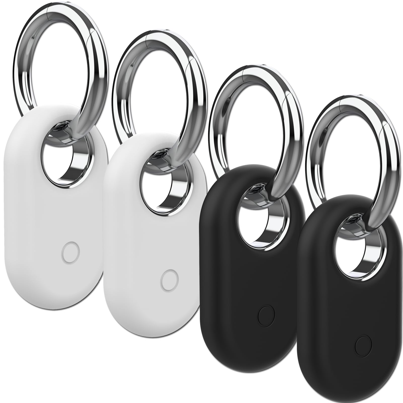 Rzttwl 4 Pack Holder Case Compatible with Samsung Galaxy SmartTag 2, Silicone GPS Tracker for Samsung Tag 2 with Key Ring, Anti-