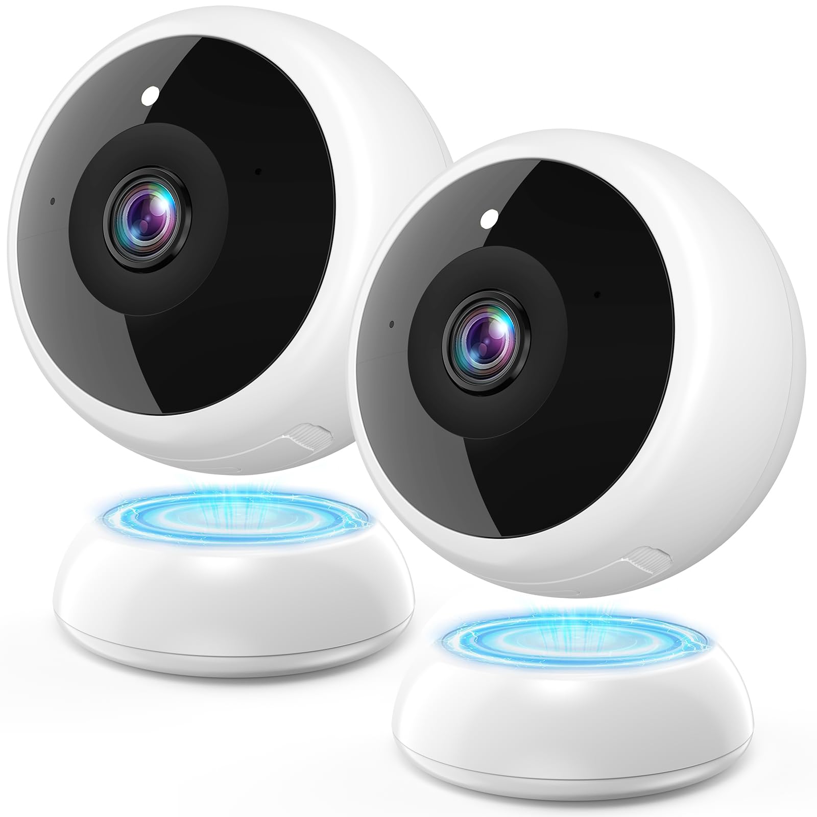 Thybro Magnetic Security Camera 2Pack: No Drill Install 1Min 12KG Pull for Iron Door Refrigerator - Connect Wi-Fi 10S No Lag Ind