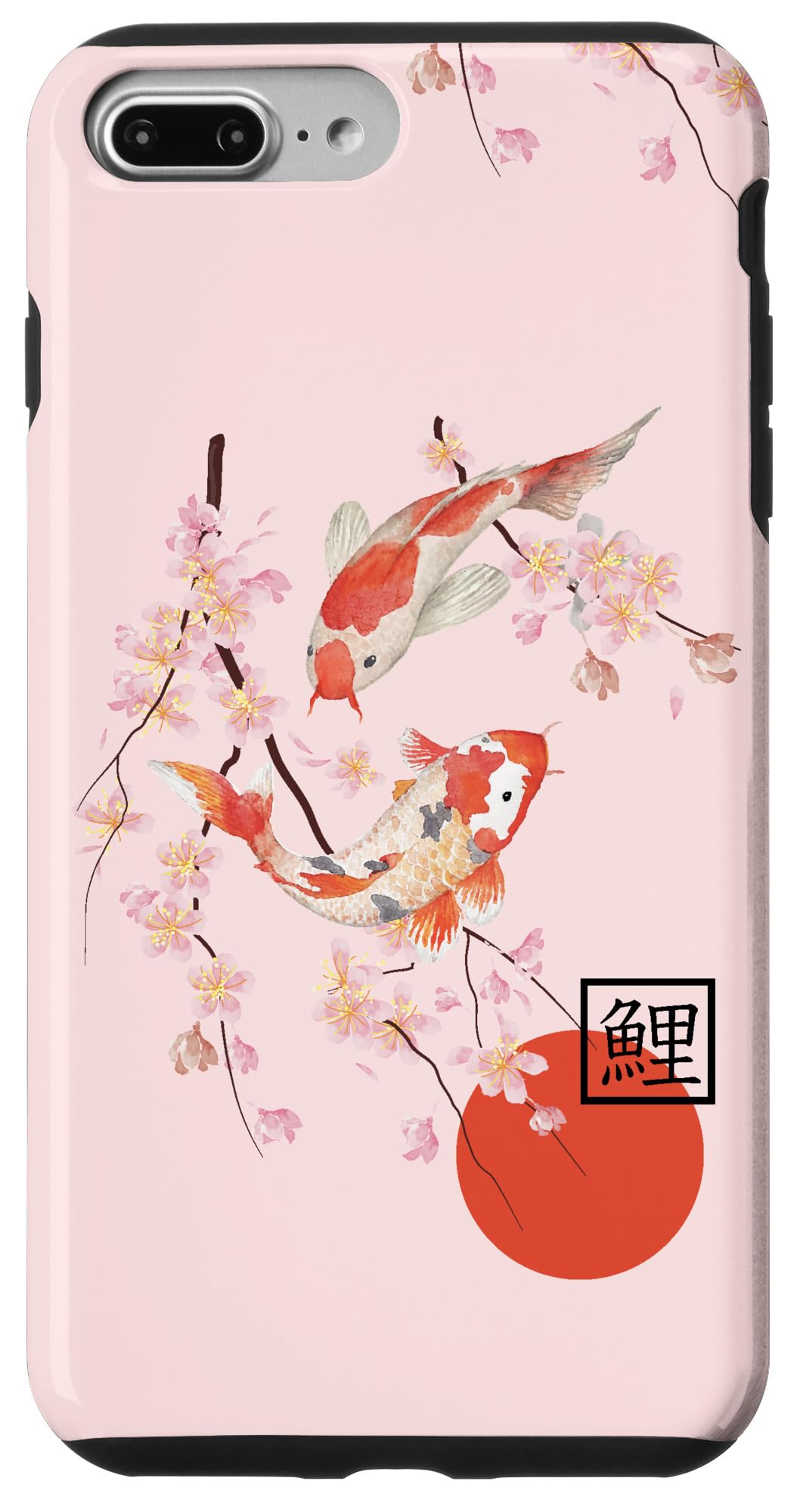 iPhone 7 Plus/8 Plus Phone Case Japanese Koi Carp Fish Sakura Cherry Blossom Graphic Polycarbonate