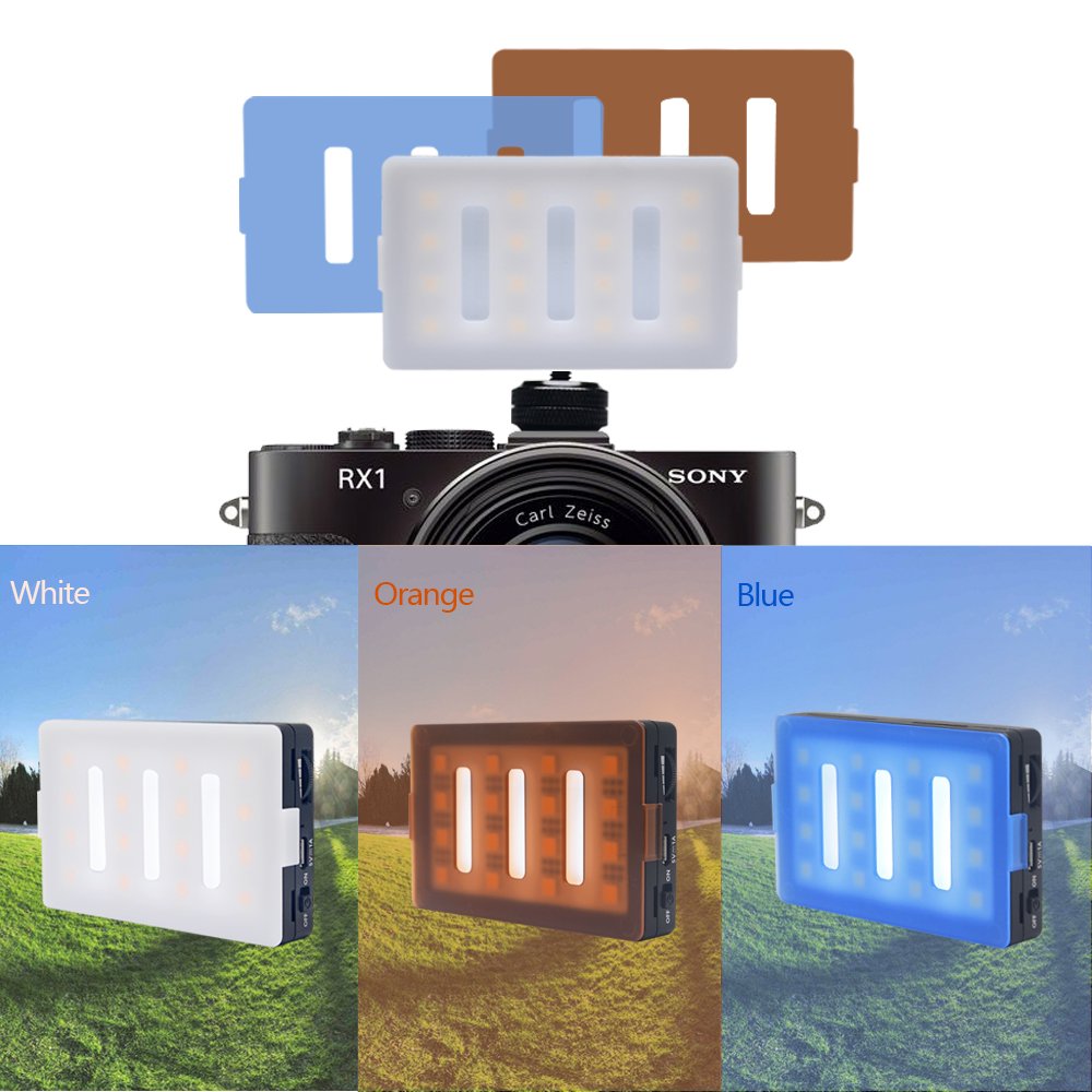 Venidice Lux 1600 Mini Led Video Light Panel On Camera Light Portable Cri95 Bi Color With 16 Led Dimmable Bulbs For Dslr Camera