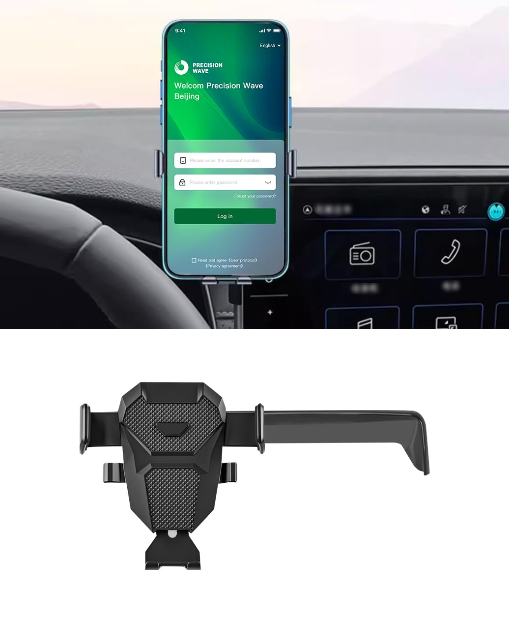 Kephth Car Phone Holder For 2024 2025 Vw/Volkswagen Atlas/Altas Cross Sport Accessories Dash Mount Cell Phone Holder For Most Sm