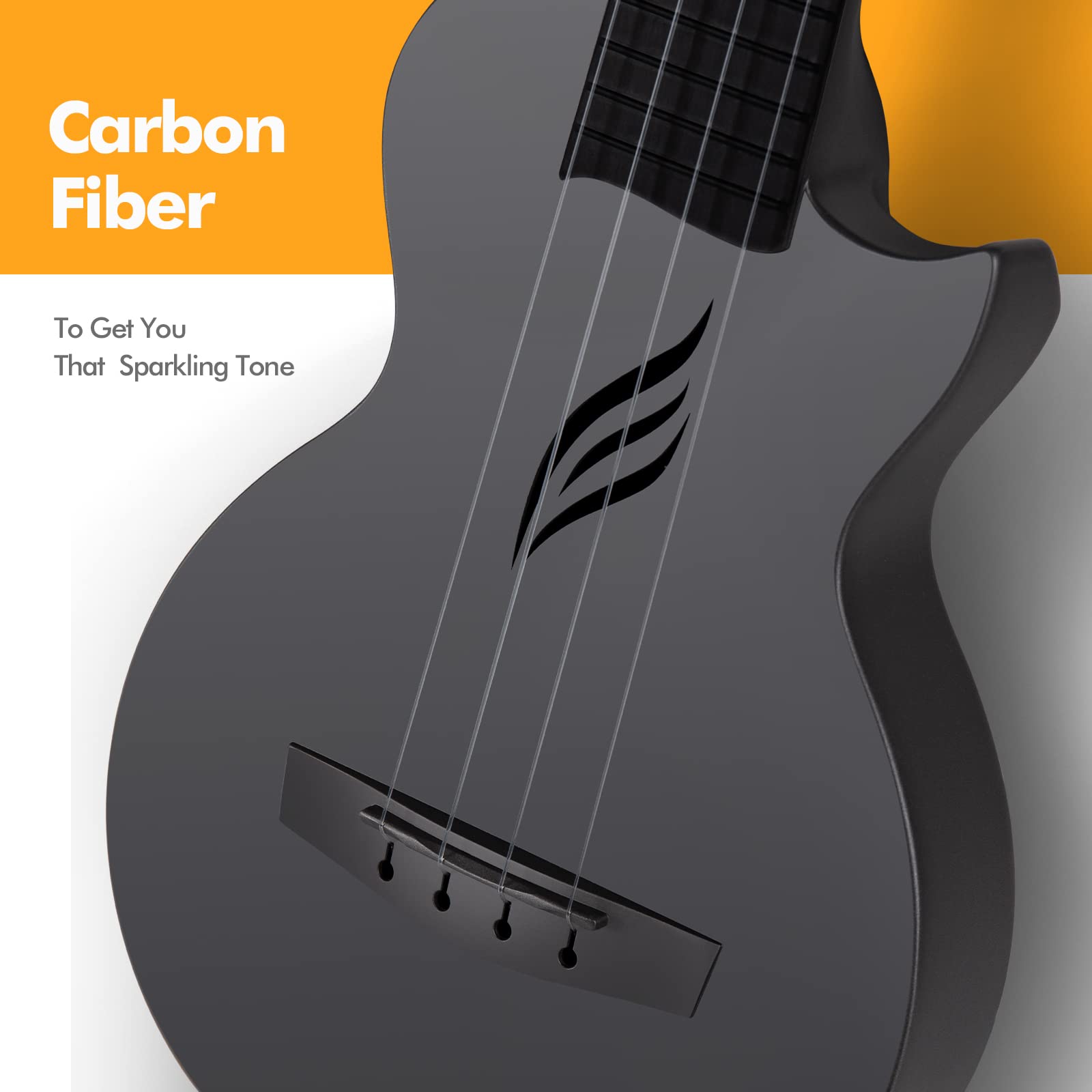 Enya Soprano Ukulele 21 Inch Carbon Fiber Travel Ukelele Nova U Mini Simple Yukalalee With Beginner Kit Includes Case Strap Capo