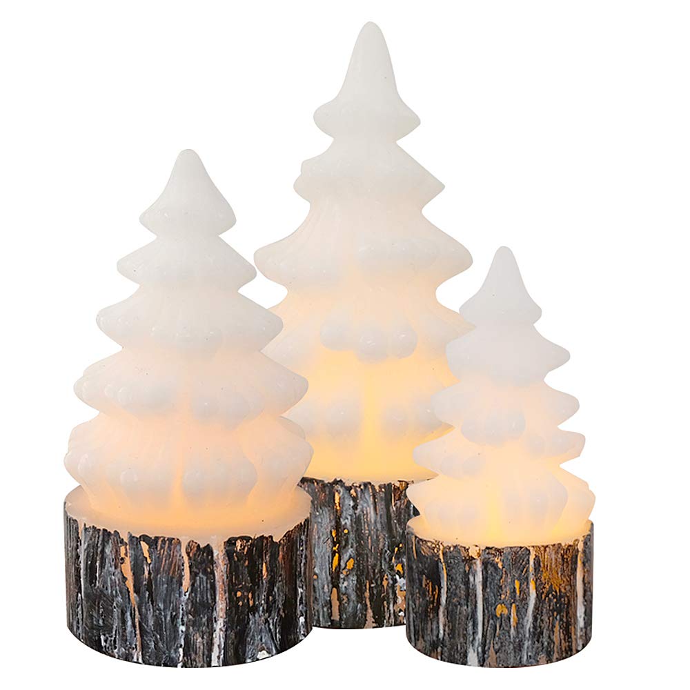 Wondise Christmas Tree Flameless Candles Battery Operated With Timer, Led Flickering Candles Real Wax Warm Light Christmas Home