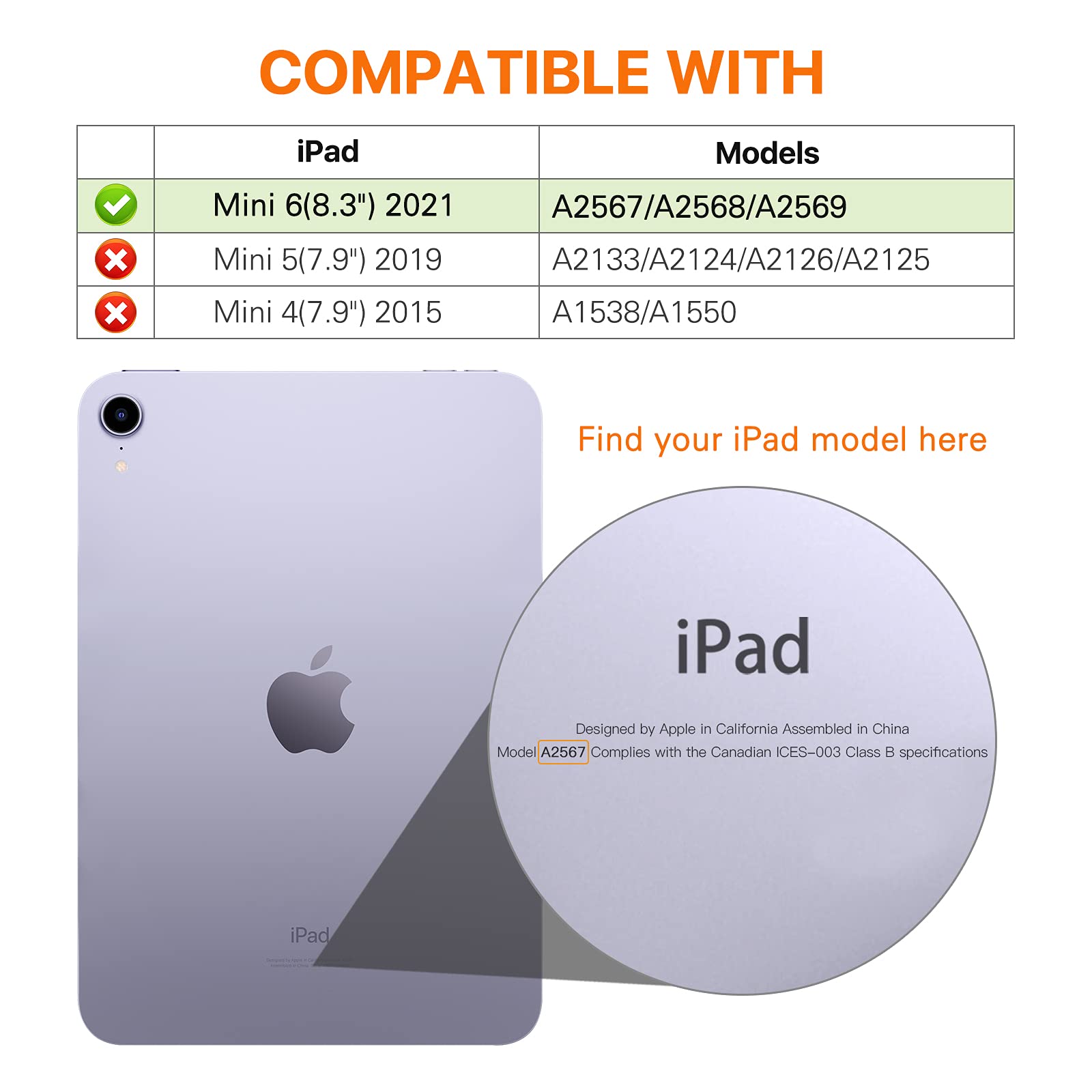 MoKo for iPad Mini 7 (A17 Pro) Case 2024,iPad Mini 6 Case 2021,8.3 inch iPad Mini 7th/6th Generation Case,Slim Lightweight Hard Back Shell Stand Cover for iPad Mini 2024 with Touch ID, Guava Color