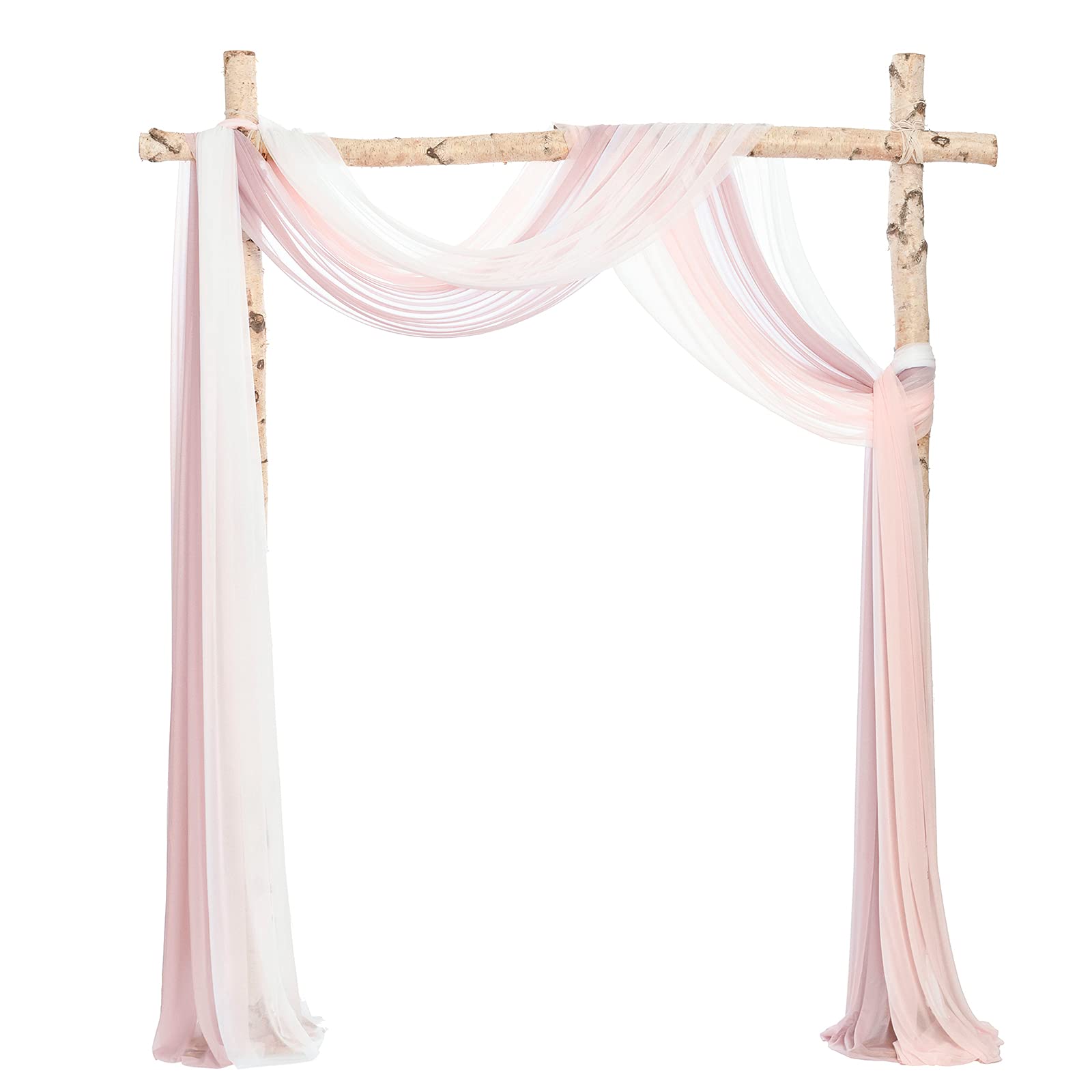 Ling'S Moment 3 Panels 20Ft Wedding Arch Chiffon Draping Fabric, Sheer Hanging Drapes Arrangement For Wedding Ceremony Reception