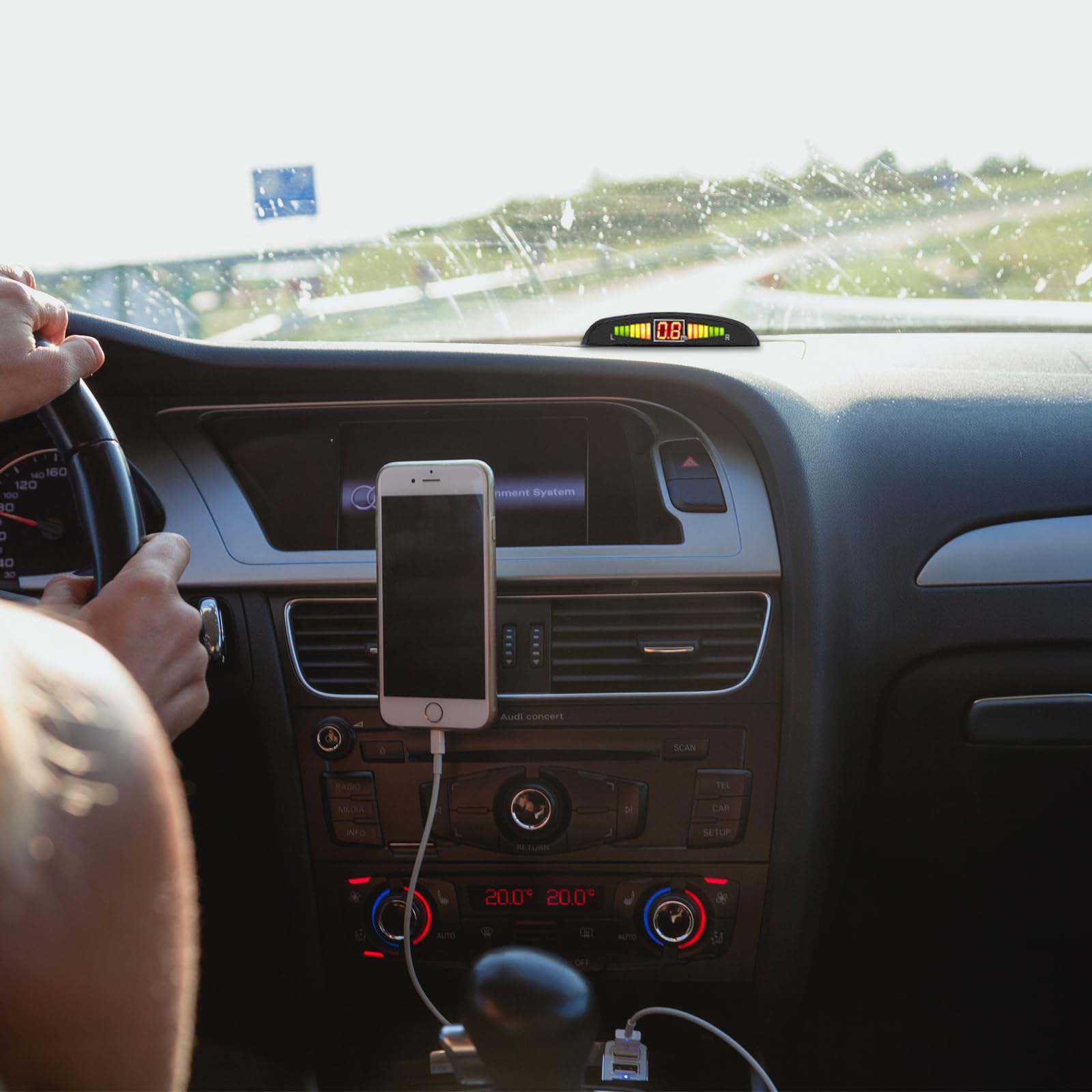 Reverse Backup Sensors Parking Radar System For Cars, 4 Parking Waterproof Detection Sensors Led Distance Display Warning Buzzer