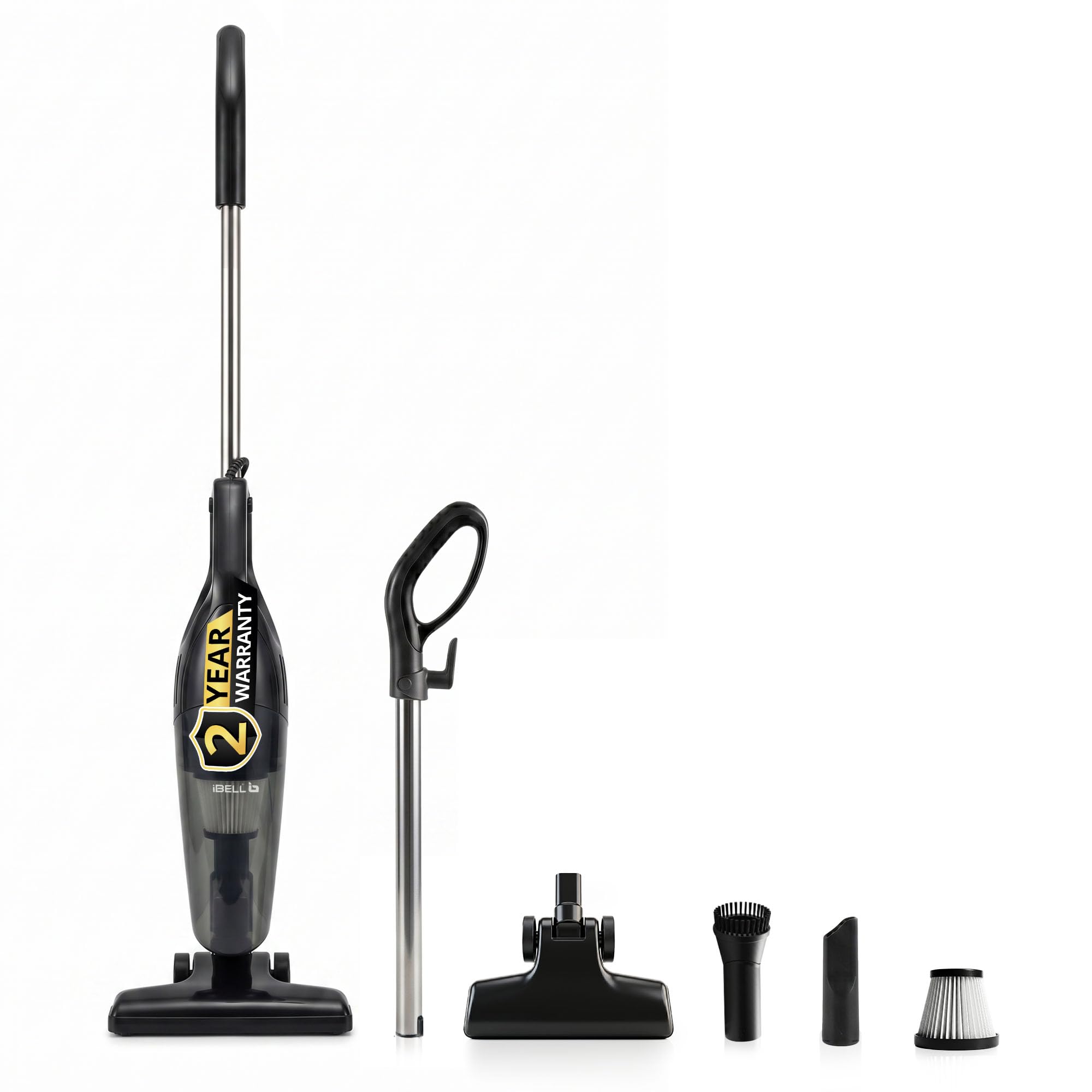 Ibell Turbostick650 Stick Vacuum Cleaner | 600W | 20Kpa | Hepa Filter | Bagless Design | Ideal For Floors, Curtains, Carpets, So