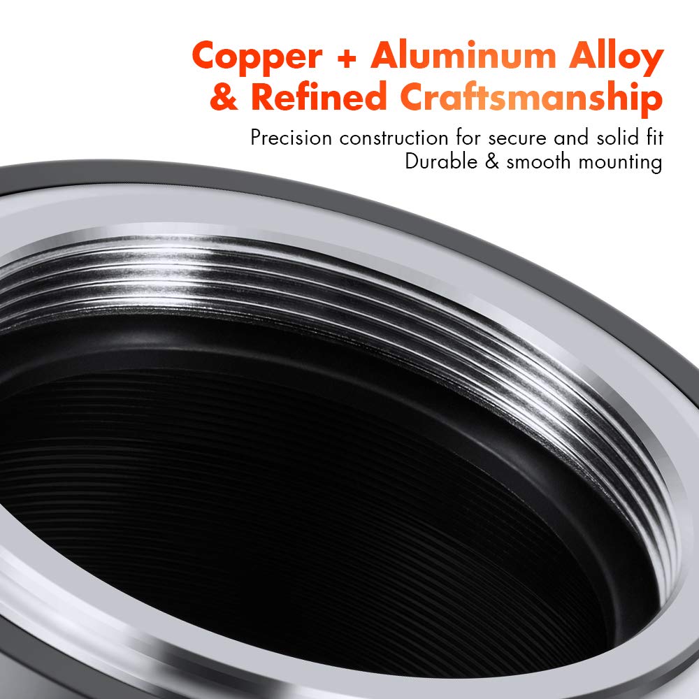 K&F Concept Lens Mount Adapter Comaptible For M42 Lens To Sony Nex Alpha E Mount Camera Compatible With Sony Alpha Nex 7 Nex 6 Nex 5N Nex 5 Nex C3 Nex 3 With Matting Varnish Design