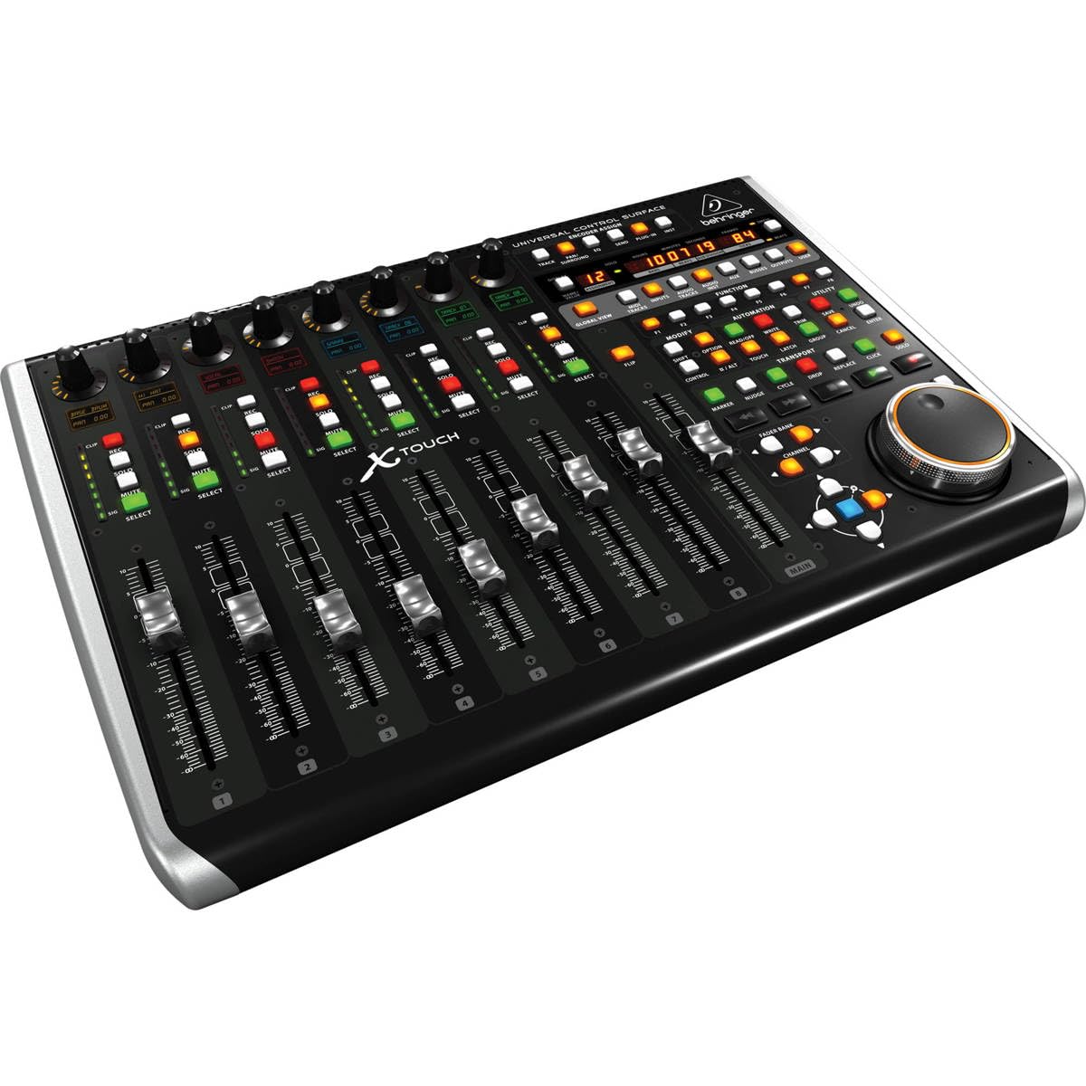 Behringer X-TOUCH Universal Control Surface with 9 Touch-Sensitive Motor Faders, LCD Scribble Strips and Ethernet/USB/MIDI Inter