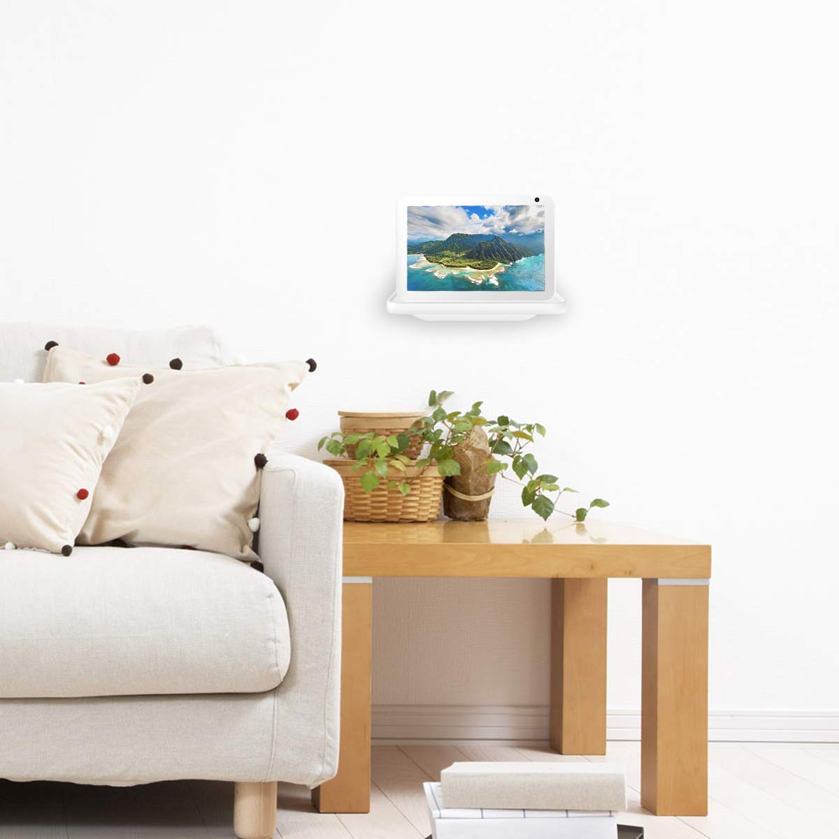 Homemount Mount For Google Nest Hub Max   Wall Mount Holder Shelf Compaitble With Nest Hub Max (White)