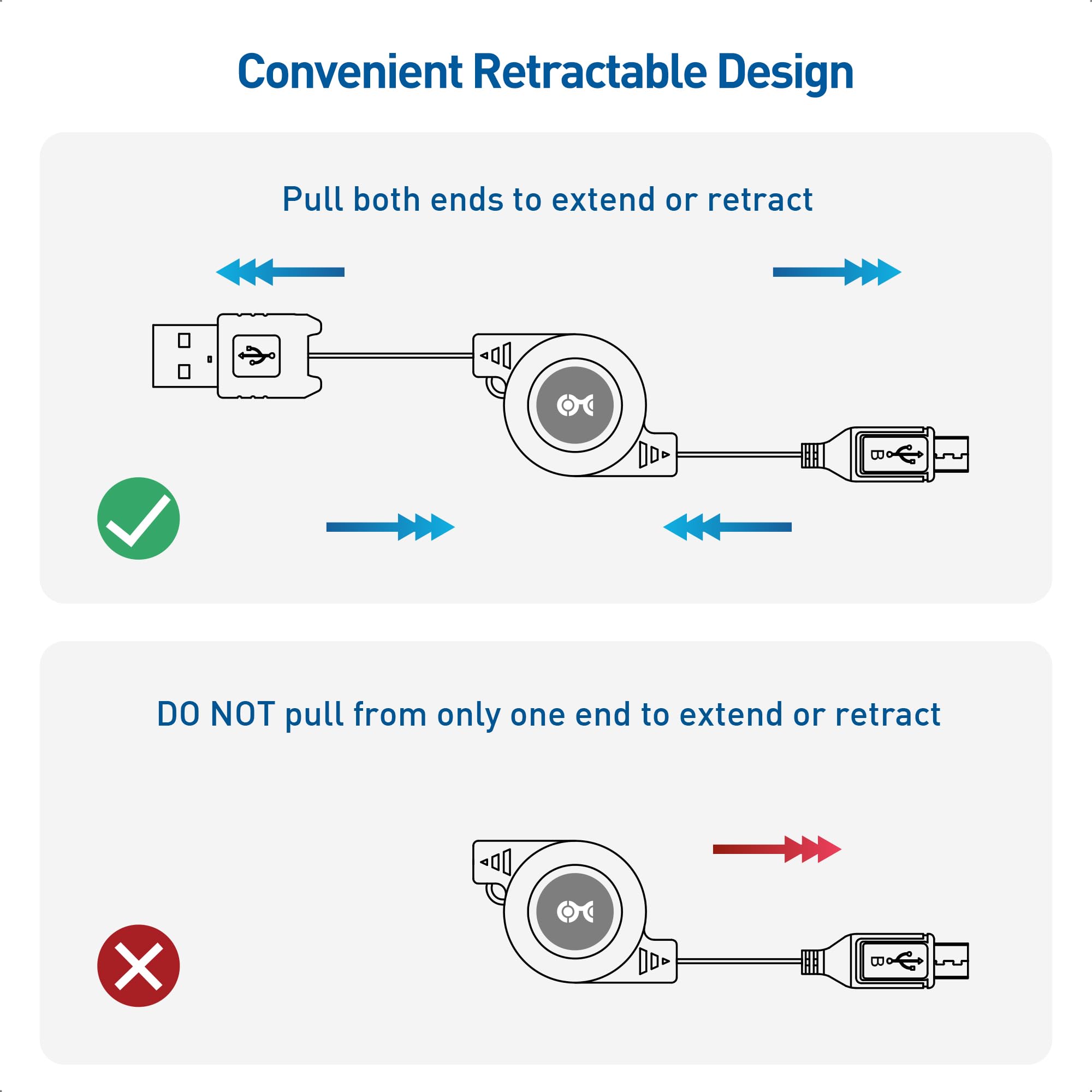 Cable Matters 2 Pack Retractable Micro USB Cable   2.5 Feet