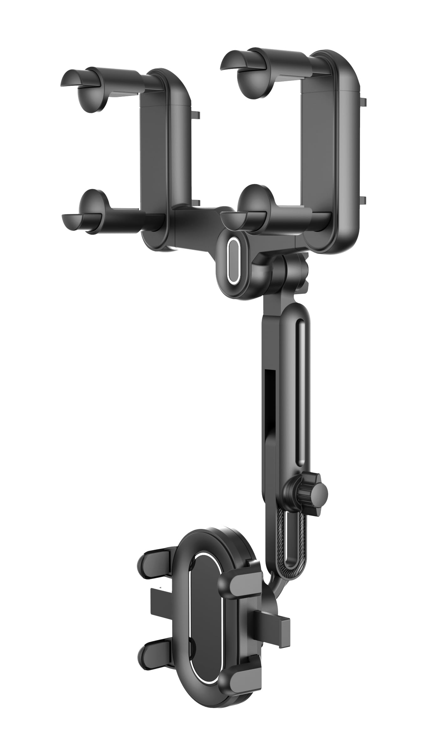 Rearview Mirror Phone Holder For Car, Upgraded Car Phone Mount For Rear View Mirror With Adjustable Design 360Rotatable And Retr