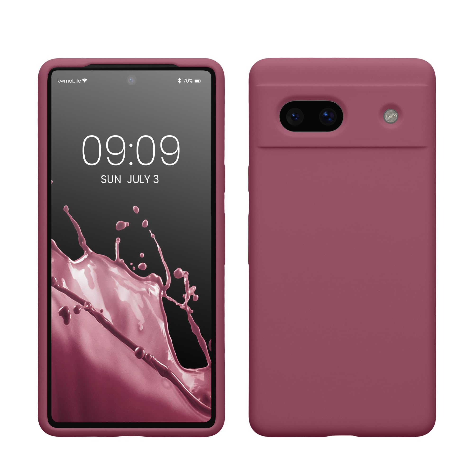 kwmobile Case Compatible with Google Pixel 7a Case - TPU Silicone Phone Cover with Soft Finish - Orchid Violet