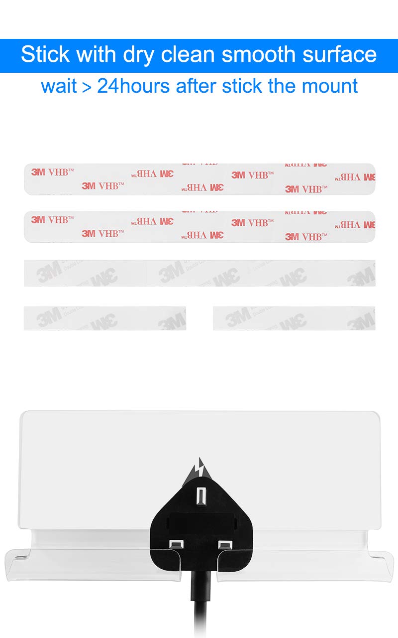 Txesign Adhesive Wall Phone Tablet Holder Mount Stand For Tablet Smartphones Ereader Wall Holder Mount (Silky White & Transparen