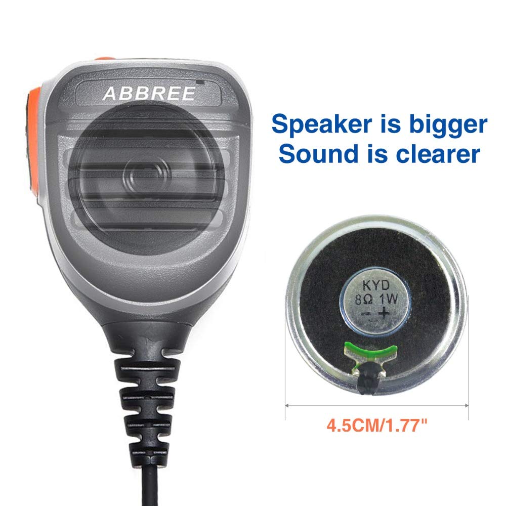 Abbree Ar 780 Radio Microphone Speaker Mic Ham Radio Accessories, Remote Shoulder Mic For Baofeng Bf F8Hp Uv 5R 5Rm Uv 21R K5Plus Gm 15 Pro Uv 5G Plus Gm 5Rh Tidradio Td H3 Td H8 Quansheng Uv K5 (1)