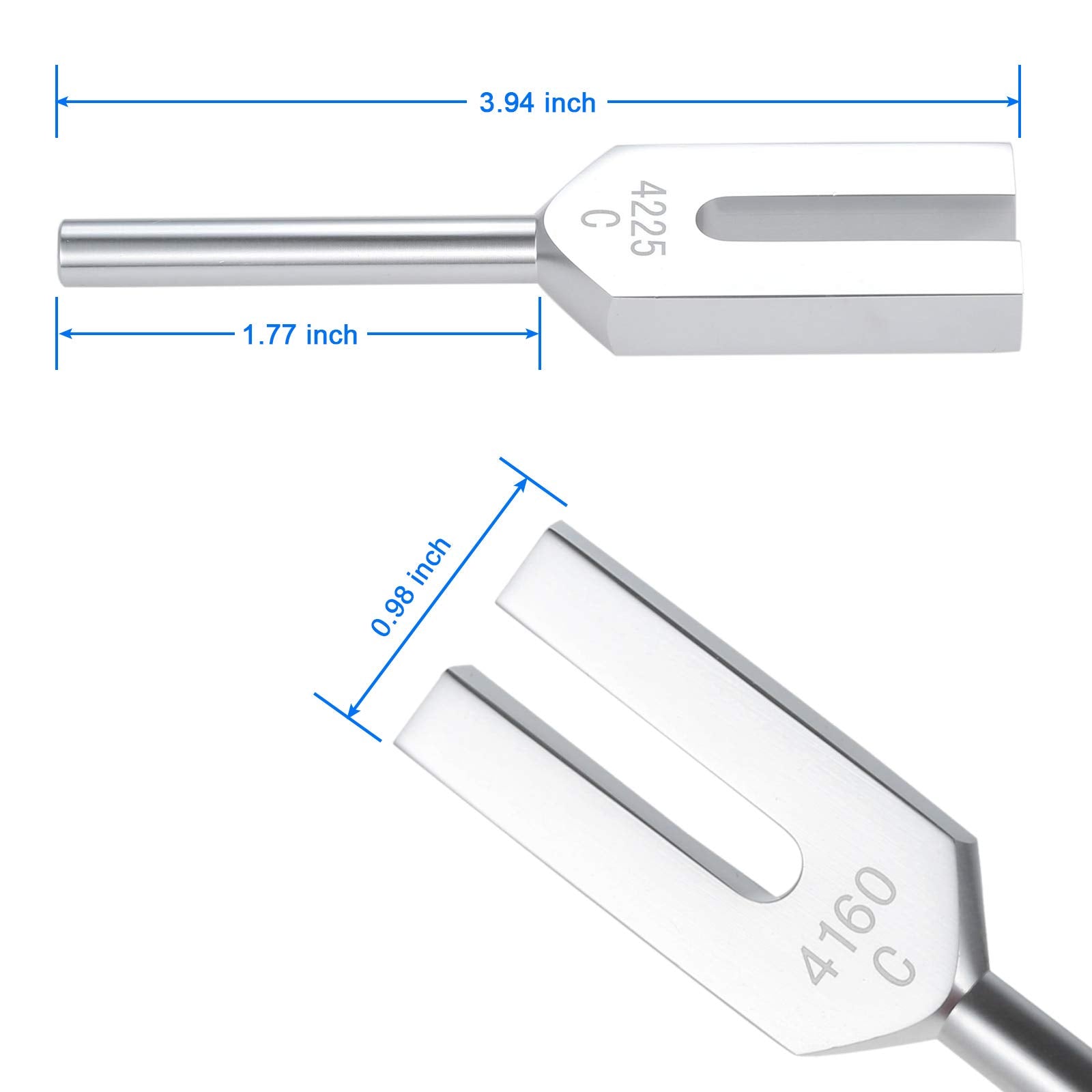 Angel Tuning Forks Set   4096 Hz, 4160 Hz, 4225 Hz For Sound, Musical Instrument, With Silicone Hammer And Soft Storage Bag