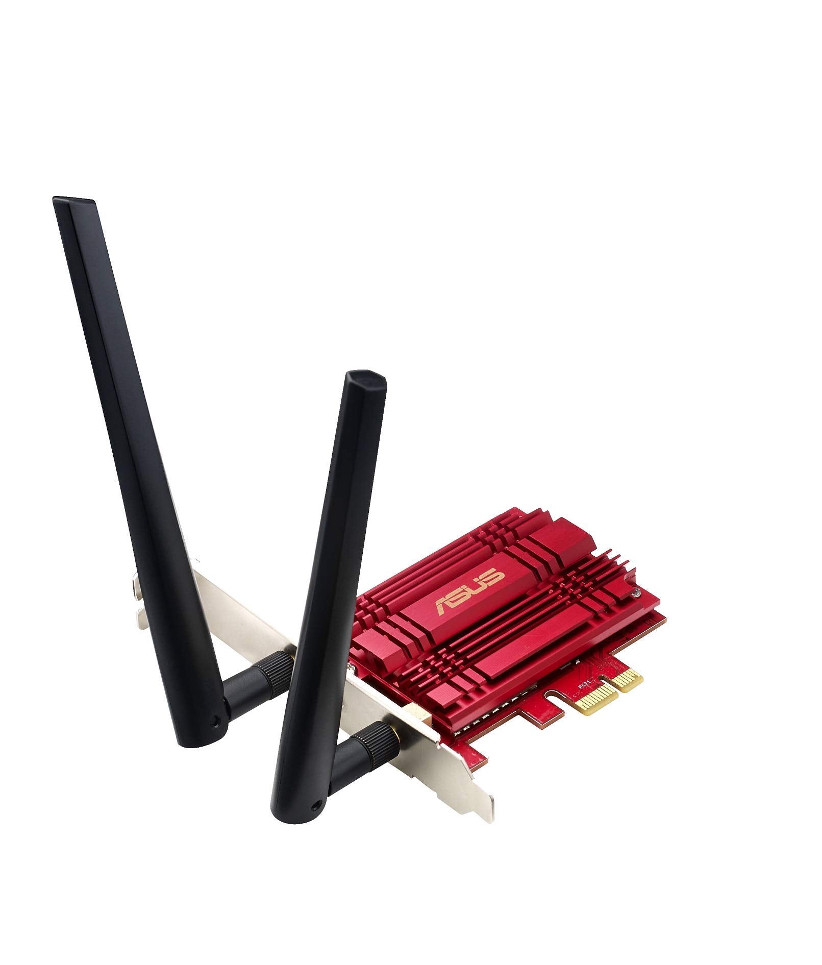 Asus Pce Ac56 Dual Band 2X2 Ac1300 Wifi Pcie Adapter With Heat Sink, Detachable Antennas And Antenna Base