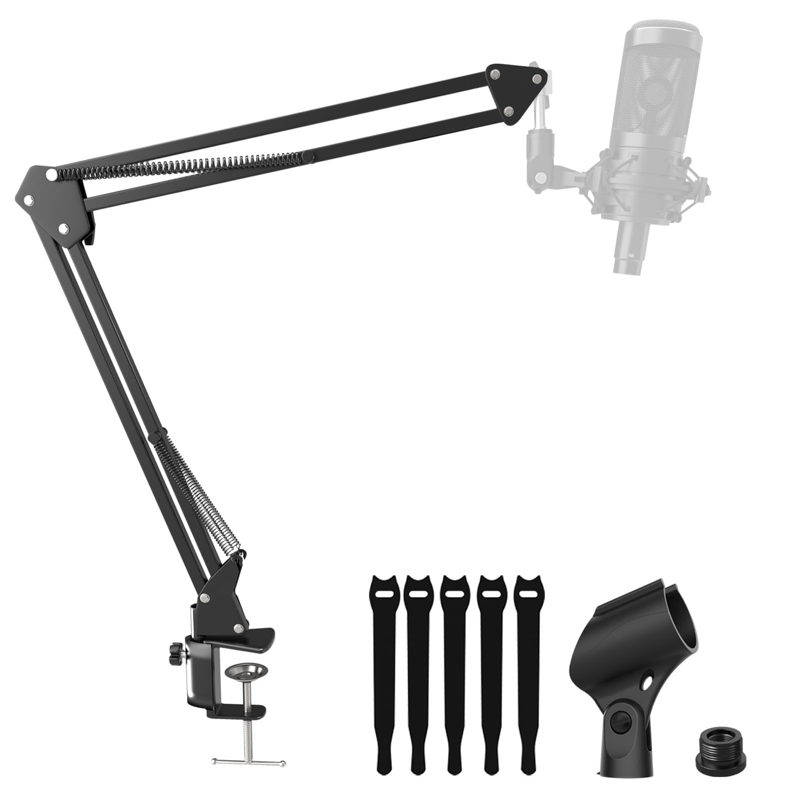 Etour Mic Boom Arm Stand [MAX 3.3lbs ] Heavy Duty Microphone Holder Desk Mics Scissor Mount Streaming Accessories for Blue Yeti 