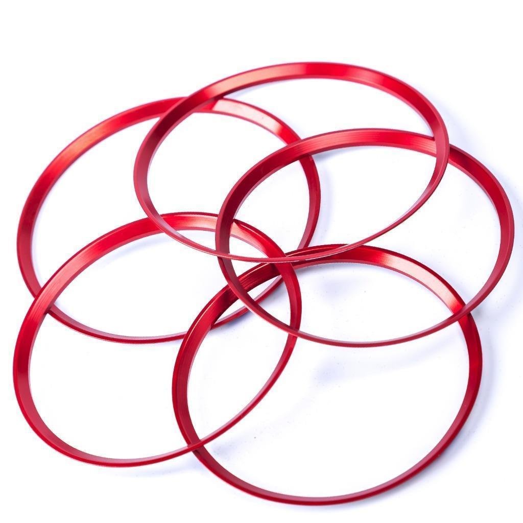 Xotic Tech Aluminum Air Conditioner Ac Air Outlet Vent Front Side Outer Rings Trim Decoration Cover Compatible With Mercedes Benz A B Cla Gla Class W176 W246 C117 X156 (Sporty Red)  5Pcs