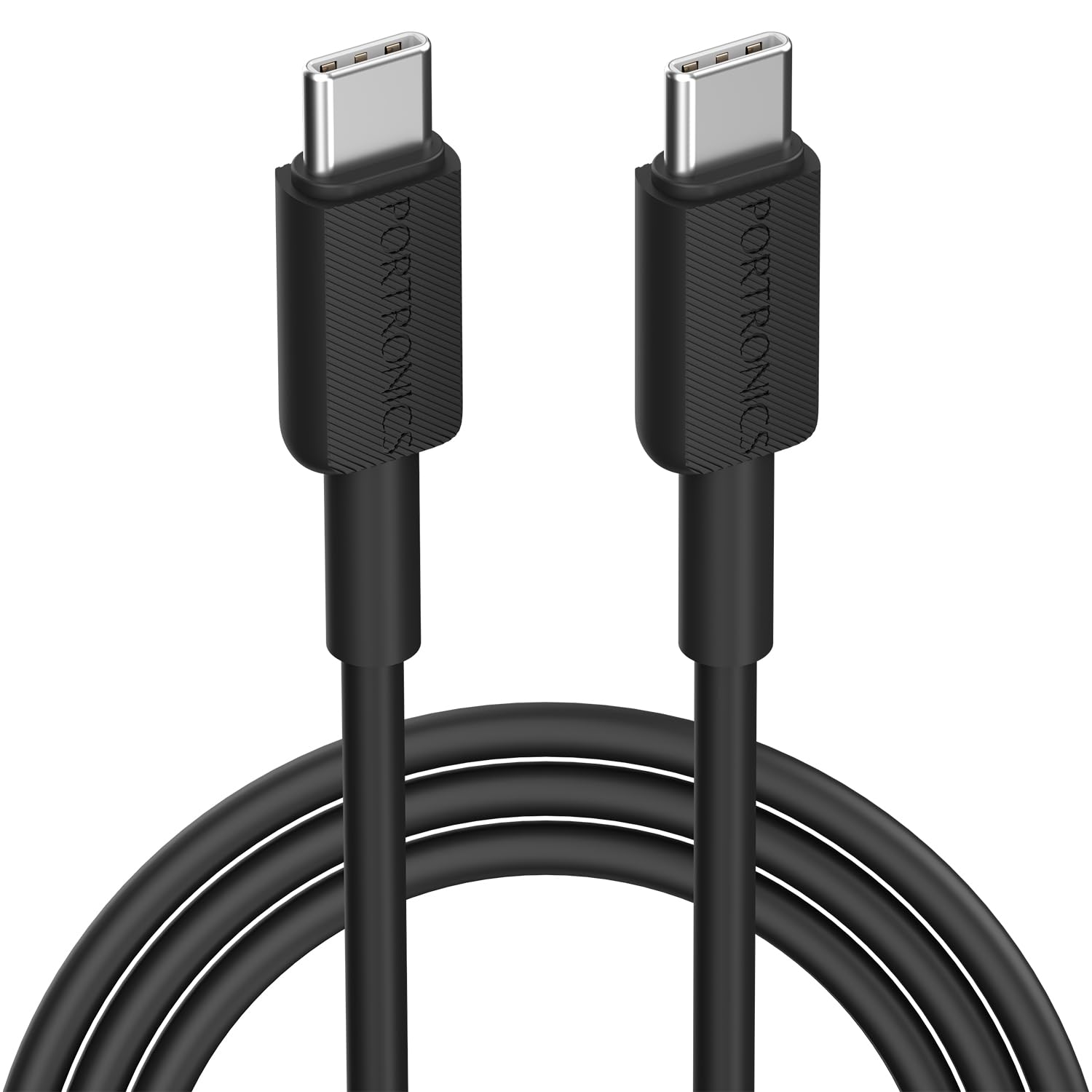 Portronics Konnect Link C Square 60W Type C to Type C Fast Charging PD Cable with 480Mbps Data Sync Compatible with Smartphones,