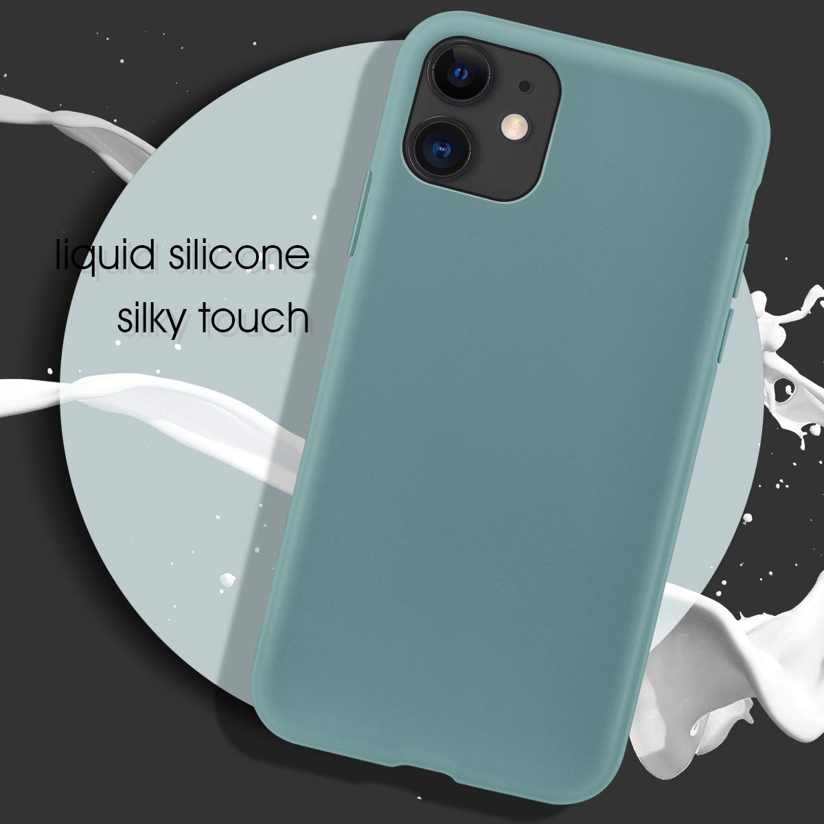 Milprox Case Compatible For Iphone 11 With Screen Protector, Liquid Silicone Gel Rubber Shockproof Slim Shell With Soft Microfib