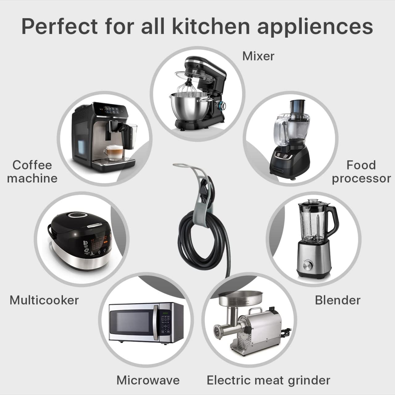 Extension Cord Holder X Protector   4 Pcs Self Adhesive Appliance Cord Holder With Manageable Belt   Premium Cord Organizer For