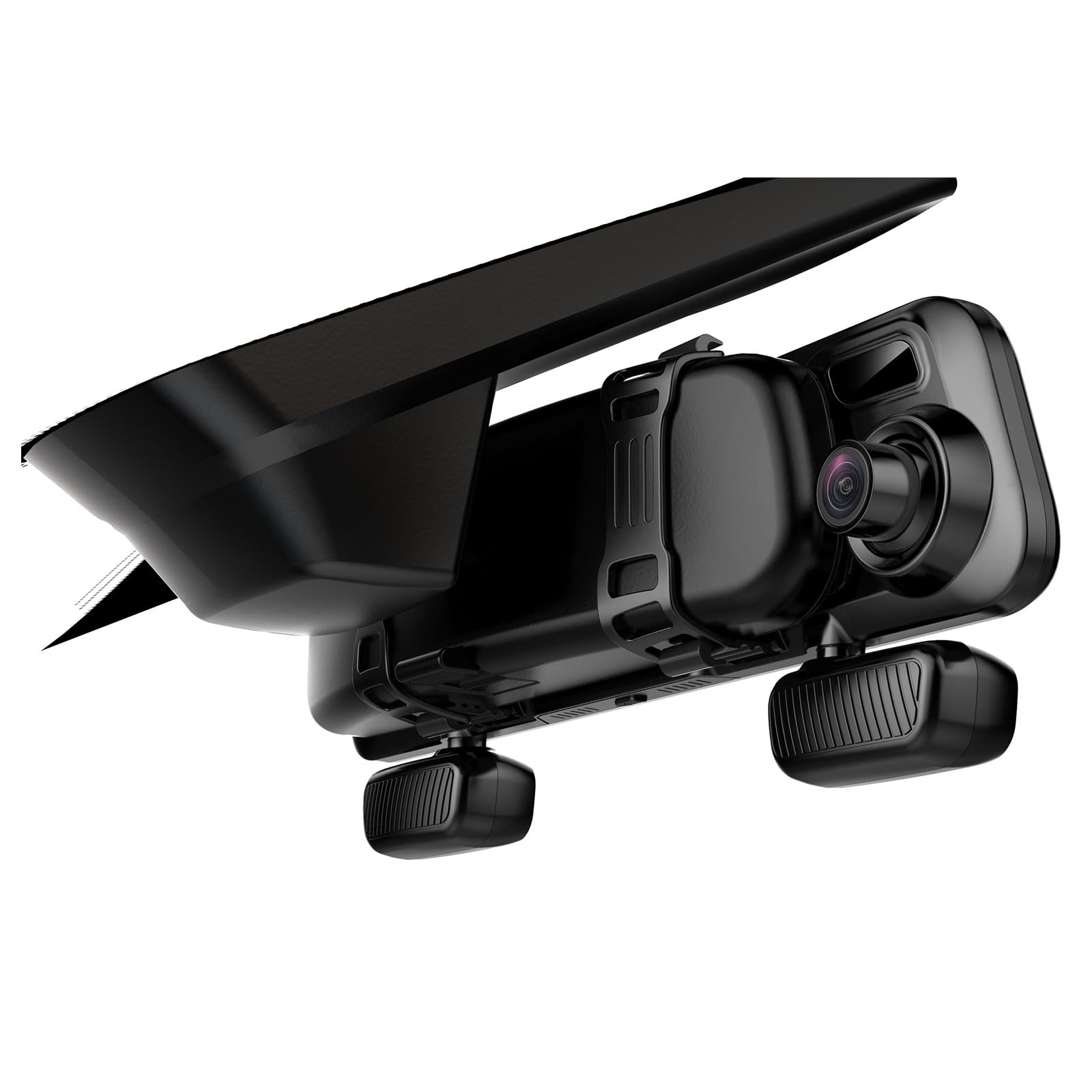 Pruveeo 12'' Mirror Dash Cam 4 Channel,360 Degree View Rear View Mirror Camera,Dash Cam Front And Rear Inside Left Right, Ir Nig