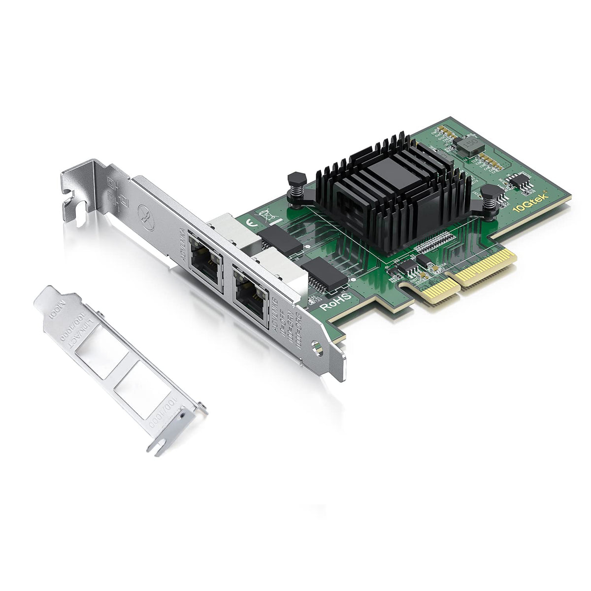 Intel Network Rj45 Card H!Fiber Gigabit Ethernet Network Card Dual RJ45 Ports Intel 82576 Chip ...