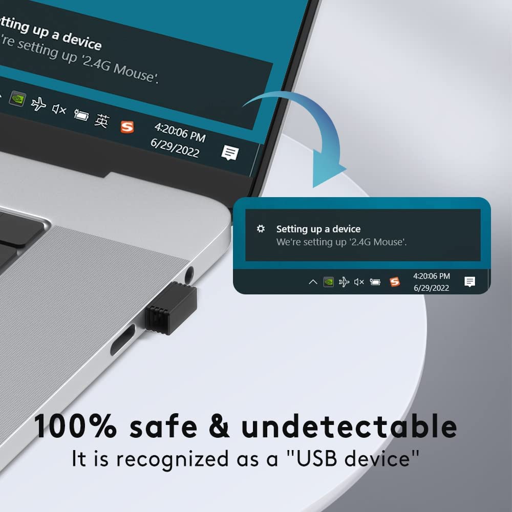 Wfb 2 Pcs, Mouse Jiggler Undetectable Mover,Usb Port For Computer Laptop,Keeps Pc Awake,Simulate Mouse Movement To Prevent Compu