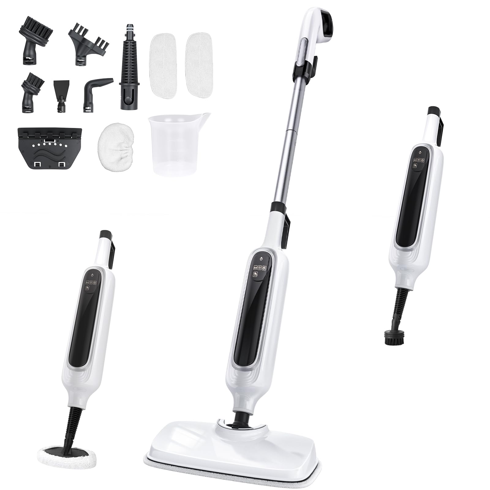 12in1 Steam Mop, Detachable Handheld Steam Cleaner for Home, 23FT Cord